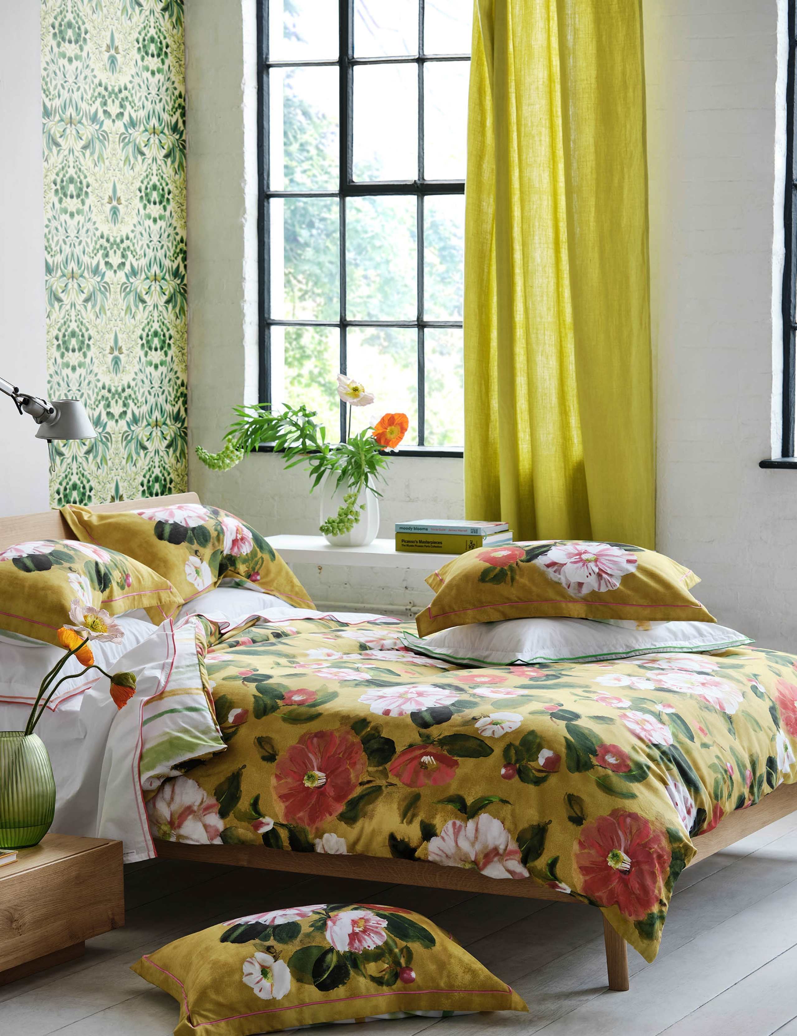 Set of 2 Pure Cotton Camellia Pillowcases 5 of 6