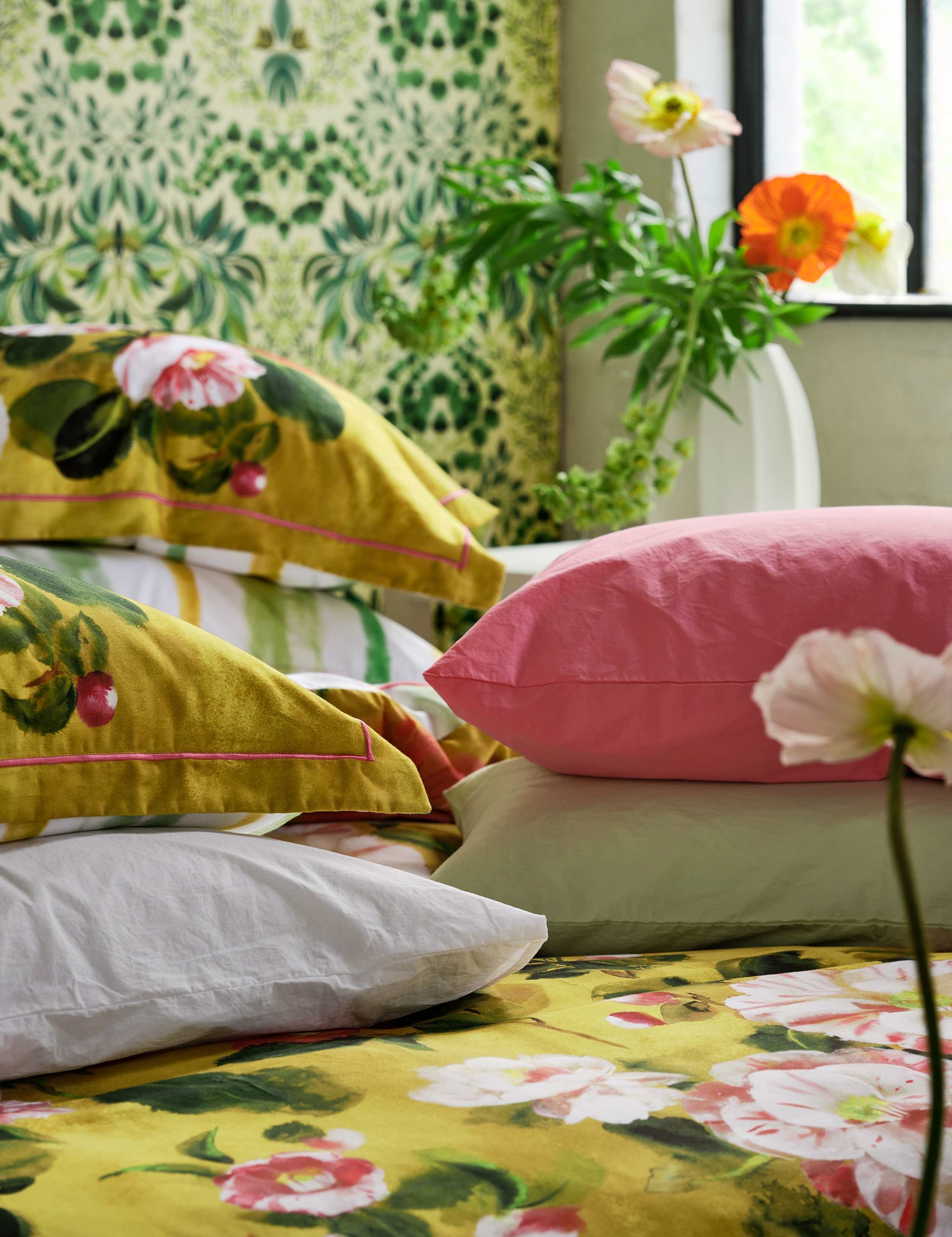 Set of 2 Pure Cotton Camellia Pillowcases 6 of 6