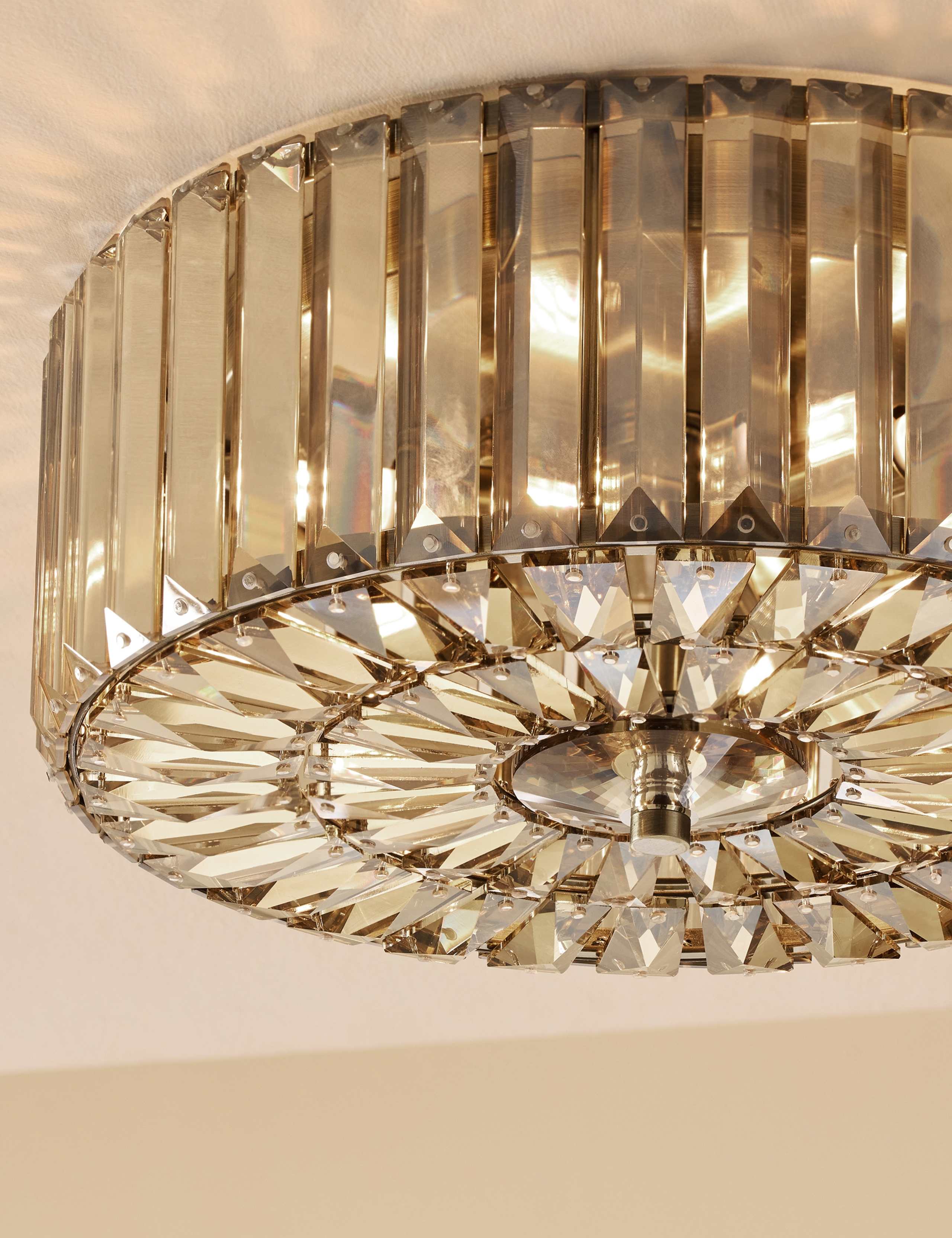 Fernhurst Metal & Crystal Semi Flush Ceiling Light 3 of 7
