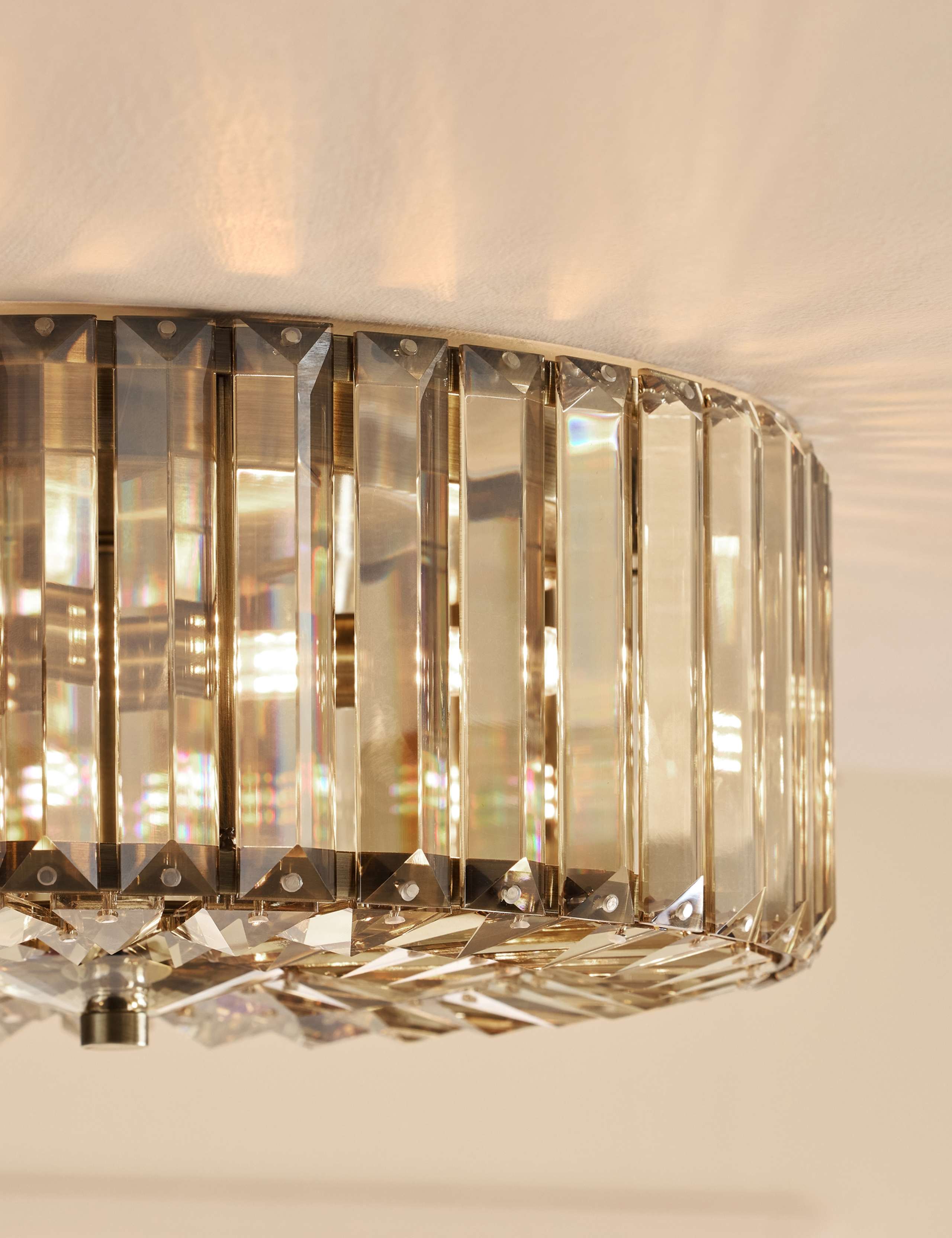 Fernhurst Metal & Crystal Semi Flush Ceiling Light 4 of 7