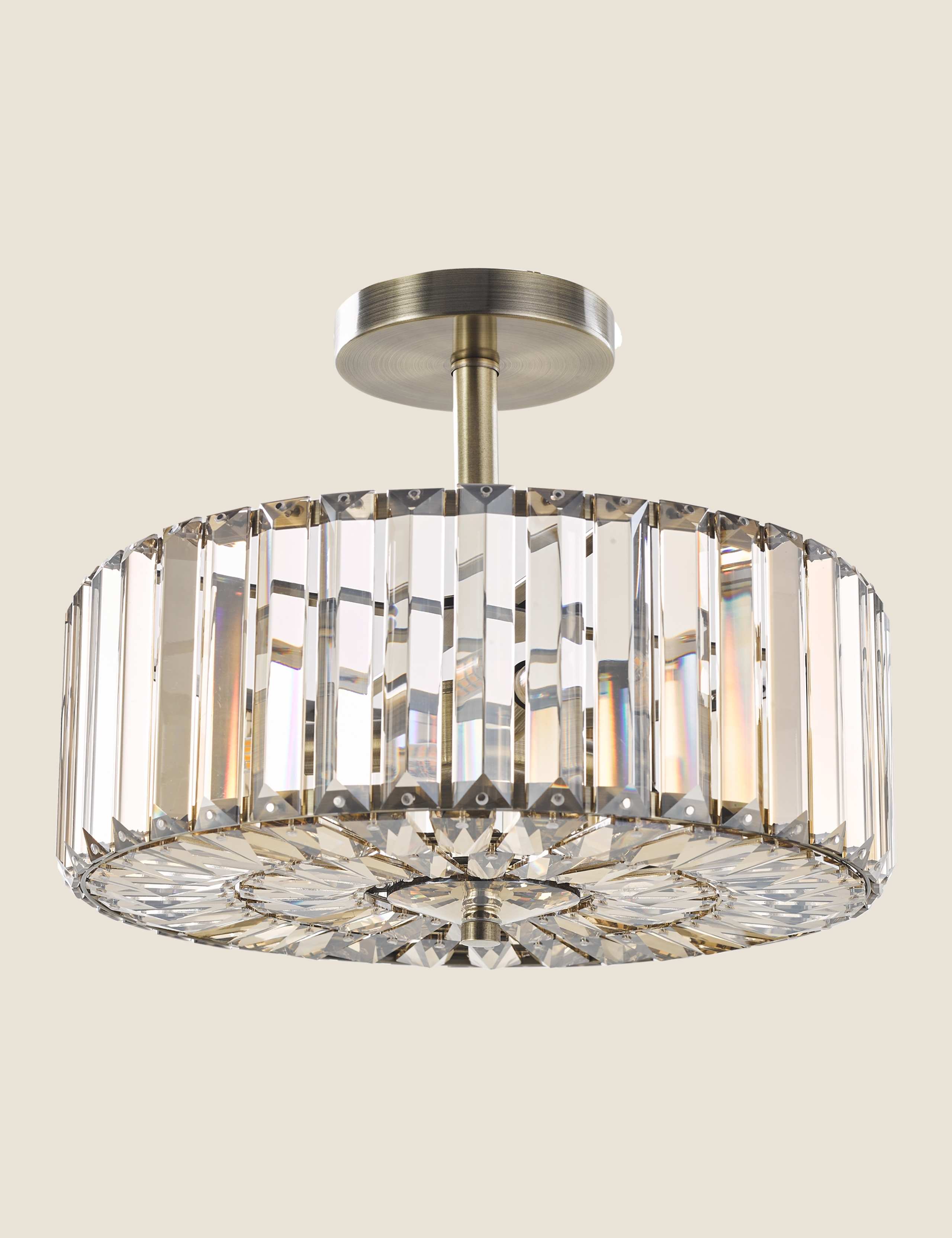 Fernhurst Metal & Crystal Semi Flush Ceiling Light 6 of 7