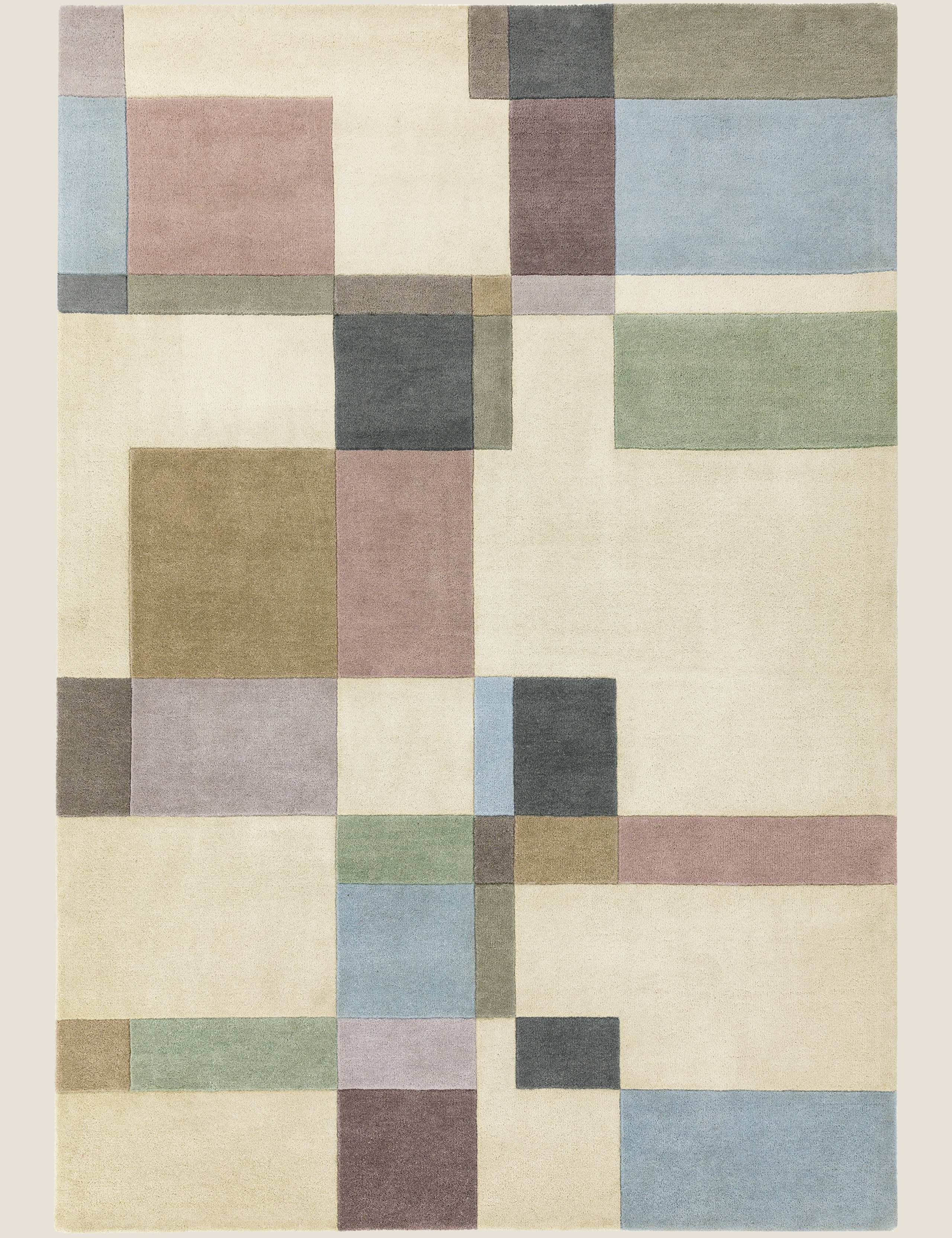 Reef Blocks Pastel Pure Wool Rug 1 of 3