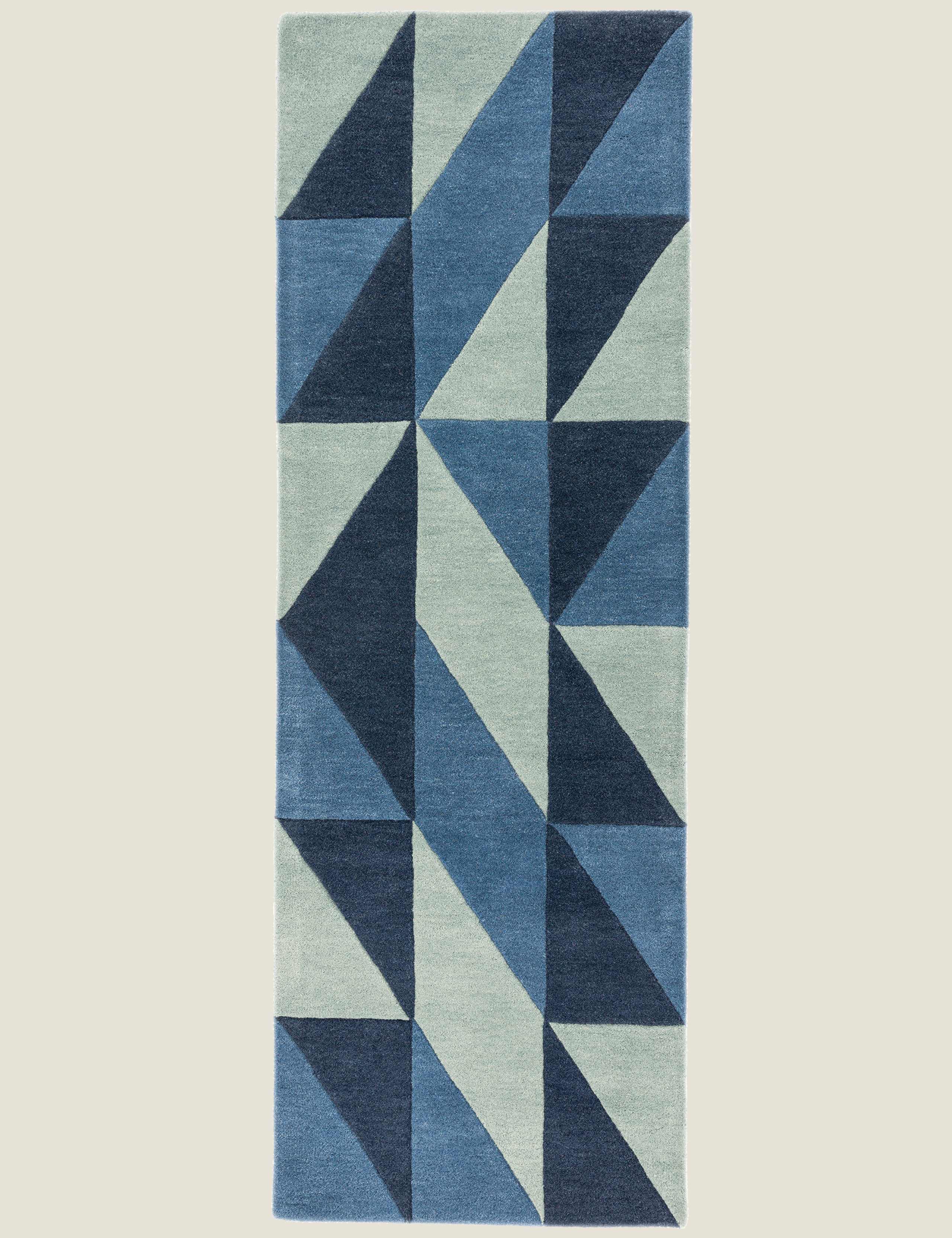 Reef Flag Blue Pure Wool Rug 2 of 3