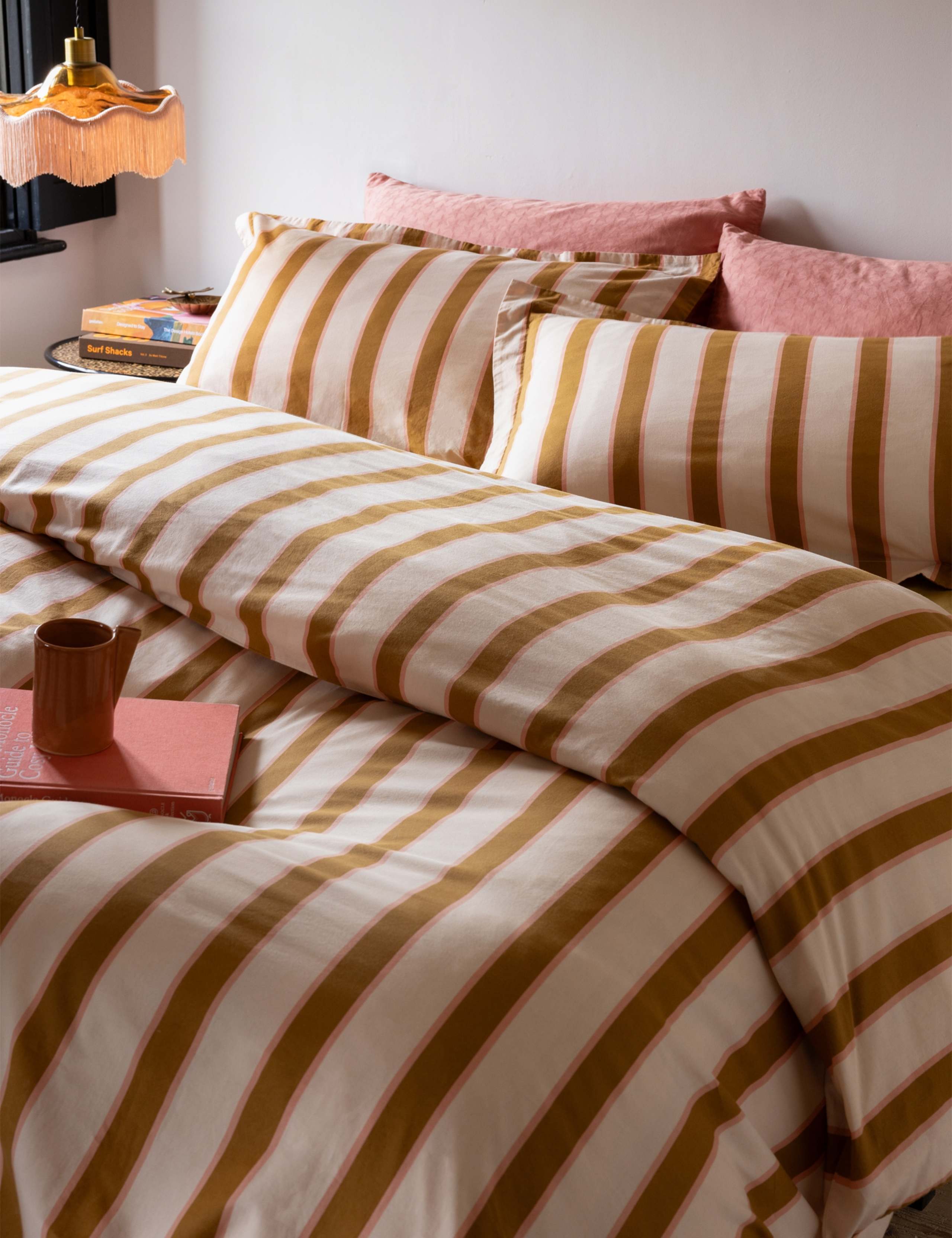 Pure Cotton 180 Thread Count Striped Duvet Cover 1 of 7