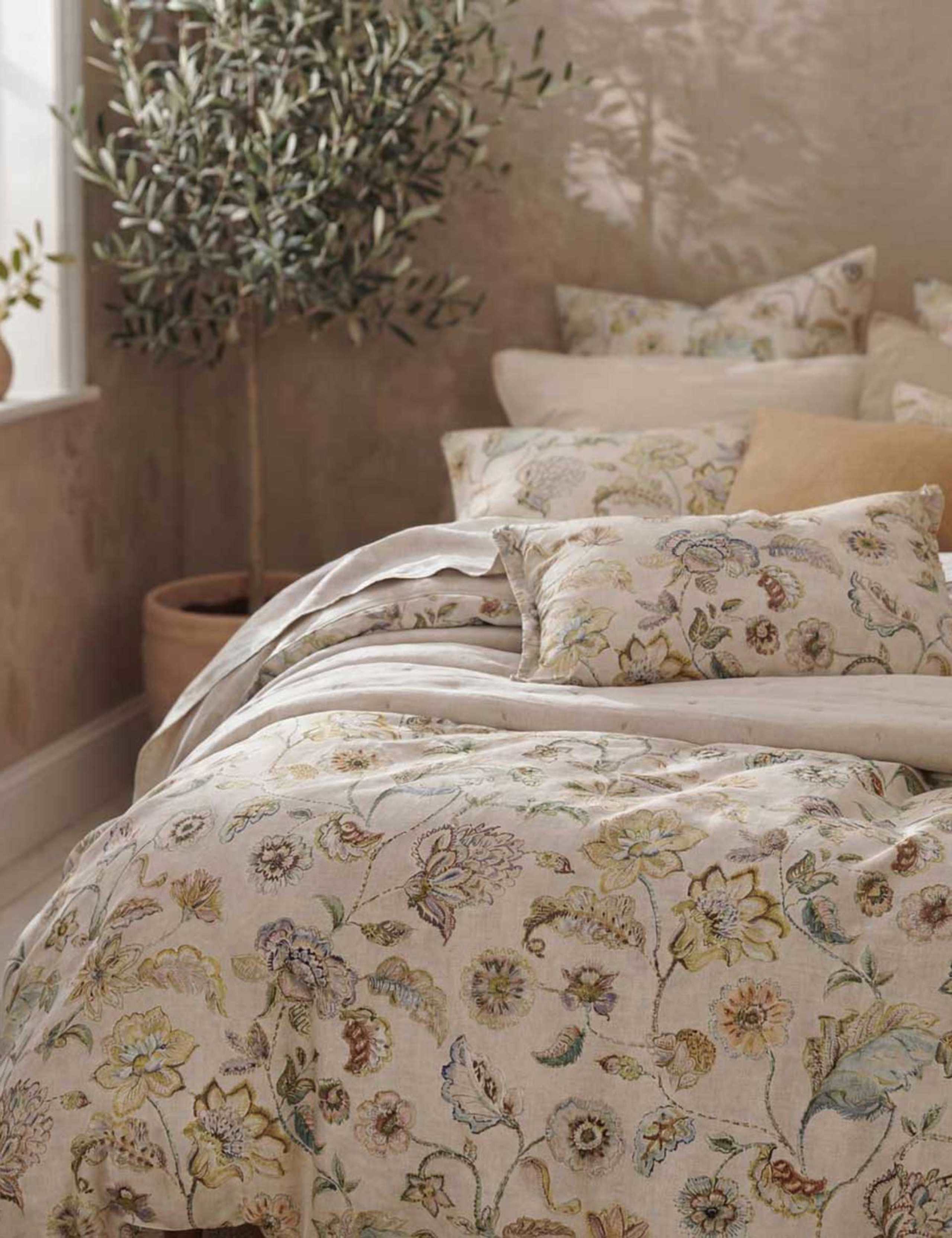 Linen Malfi Floral Cushion 2 of 2
