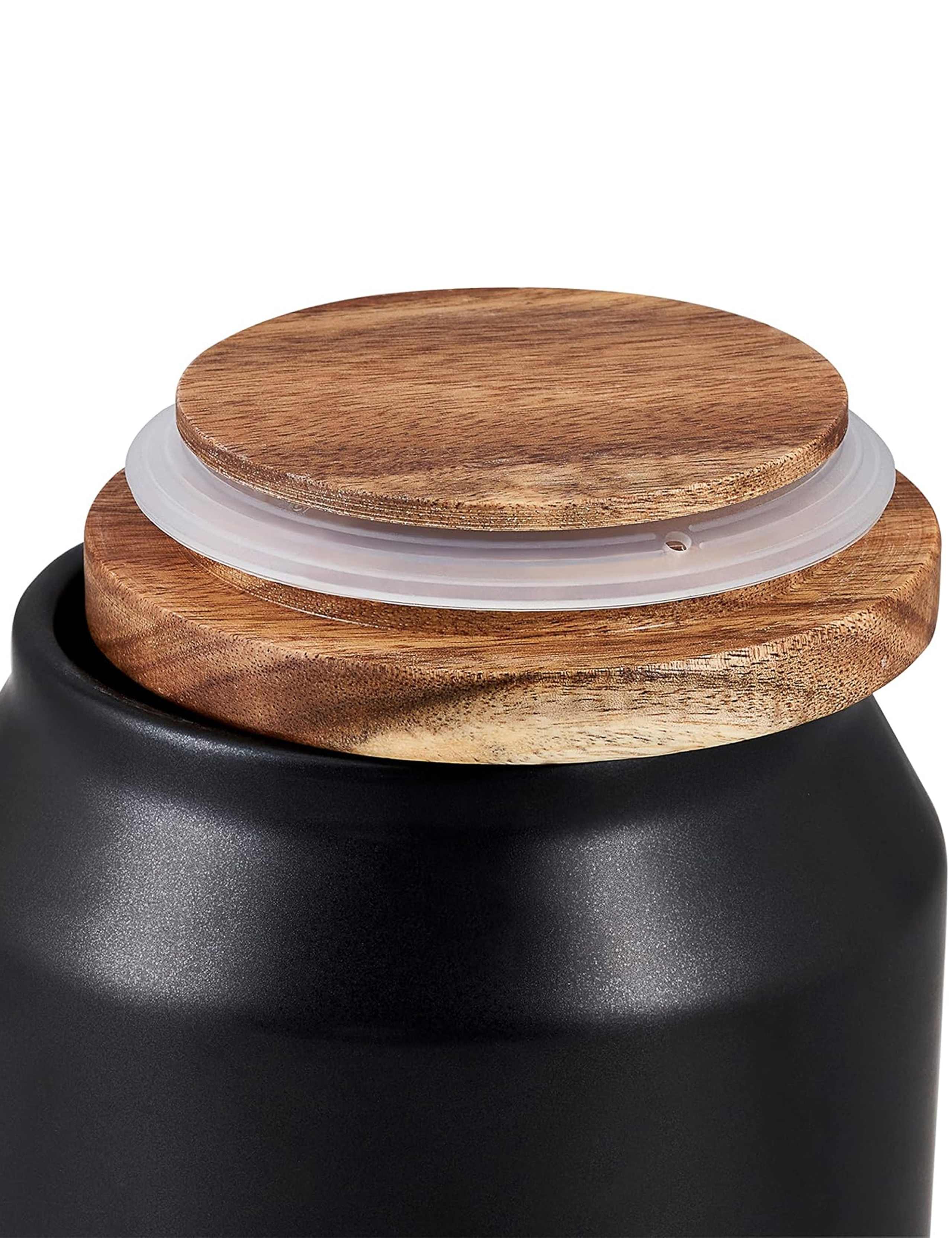Ceramic Storage Jar With Acacia Wood Lid 3 of 5