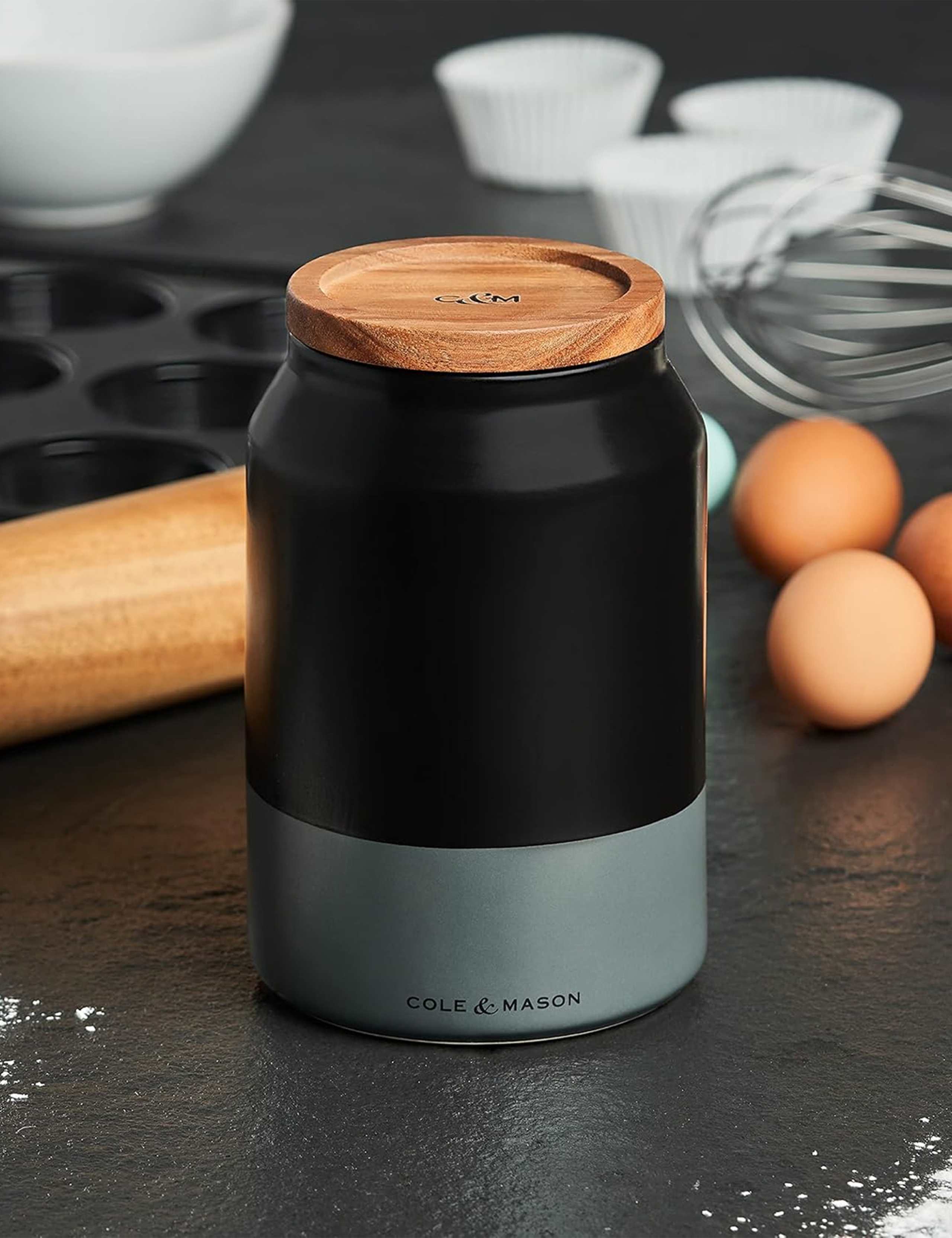 Ceramic Storage Jar With Acacia Wood Lid 4 of 5