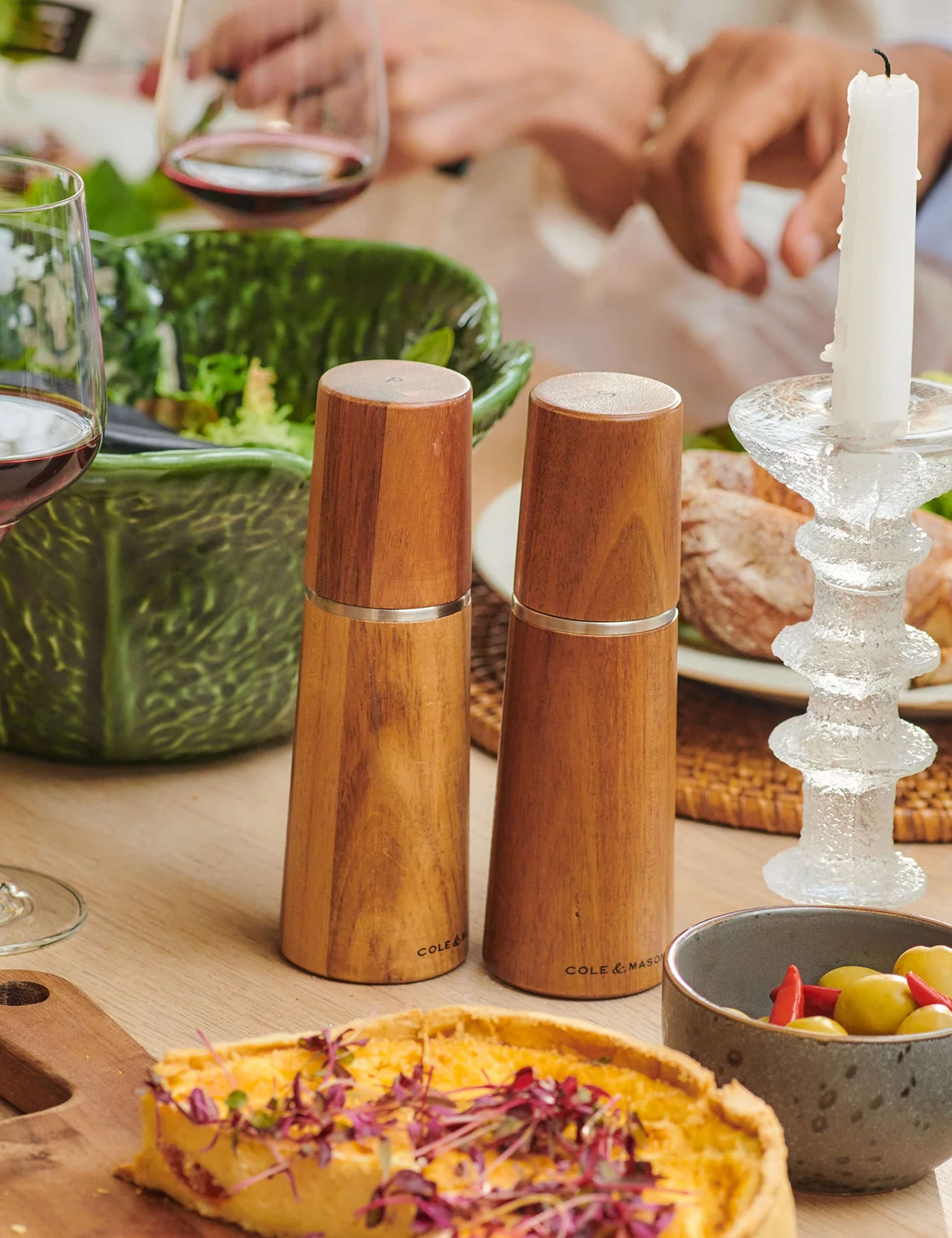 Acacia Wood Salt & Pepper Mill Set 3 of 5