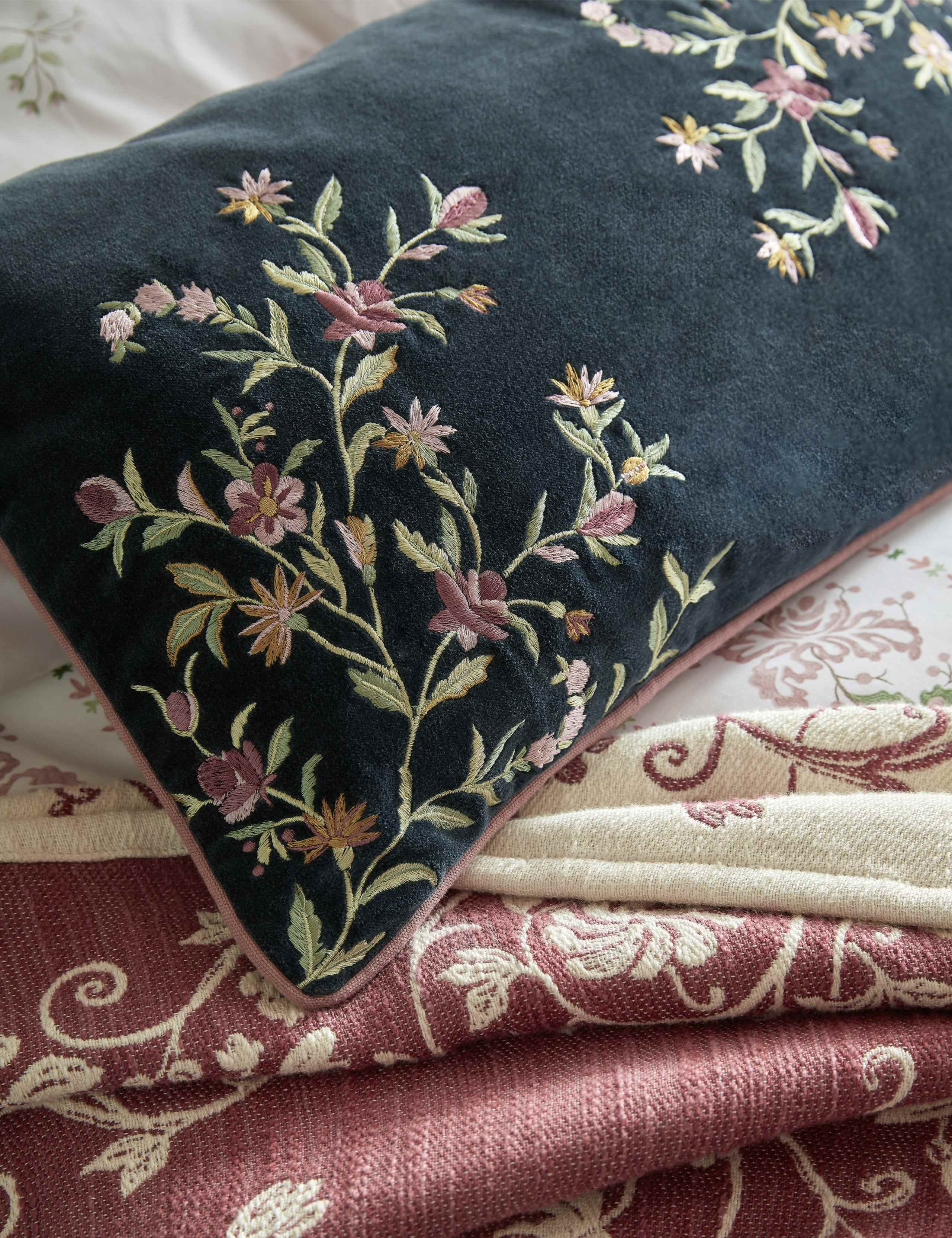 Velvet Royal Court Embroidery Cushion 4 of 4