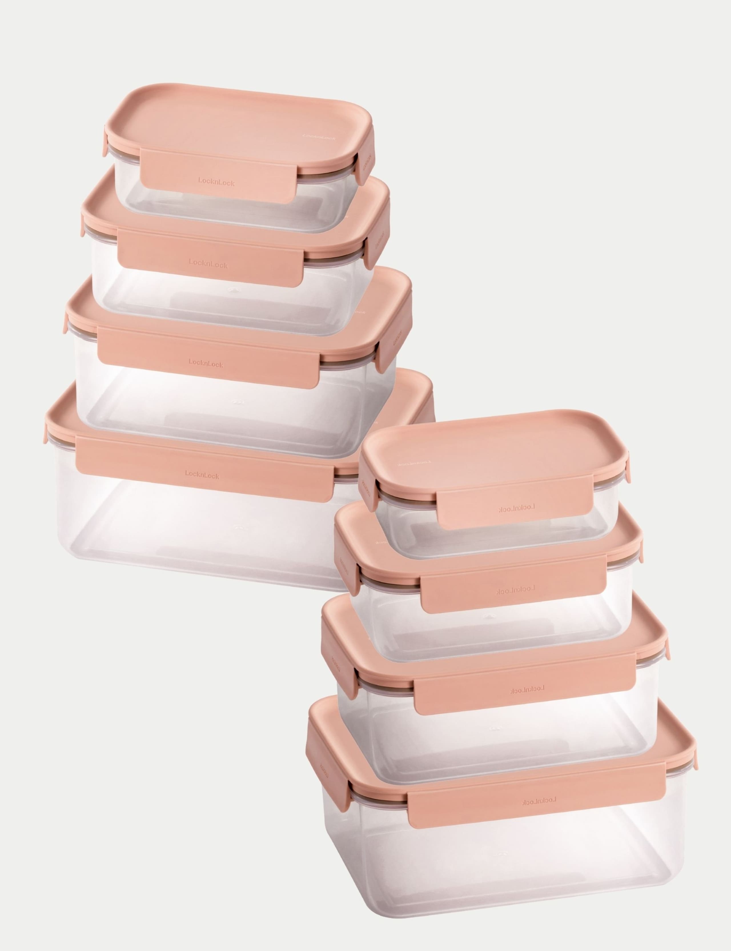 Set of 8 Airtight Nesting Storage Containers Pink 3 of 3
