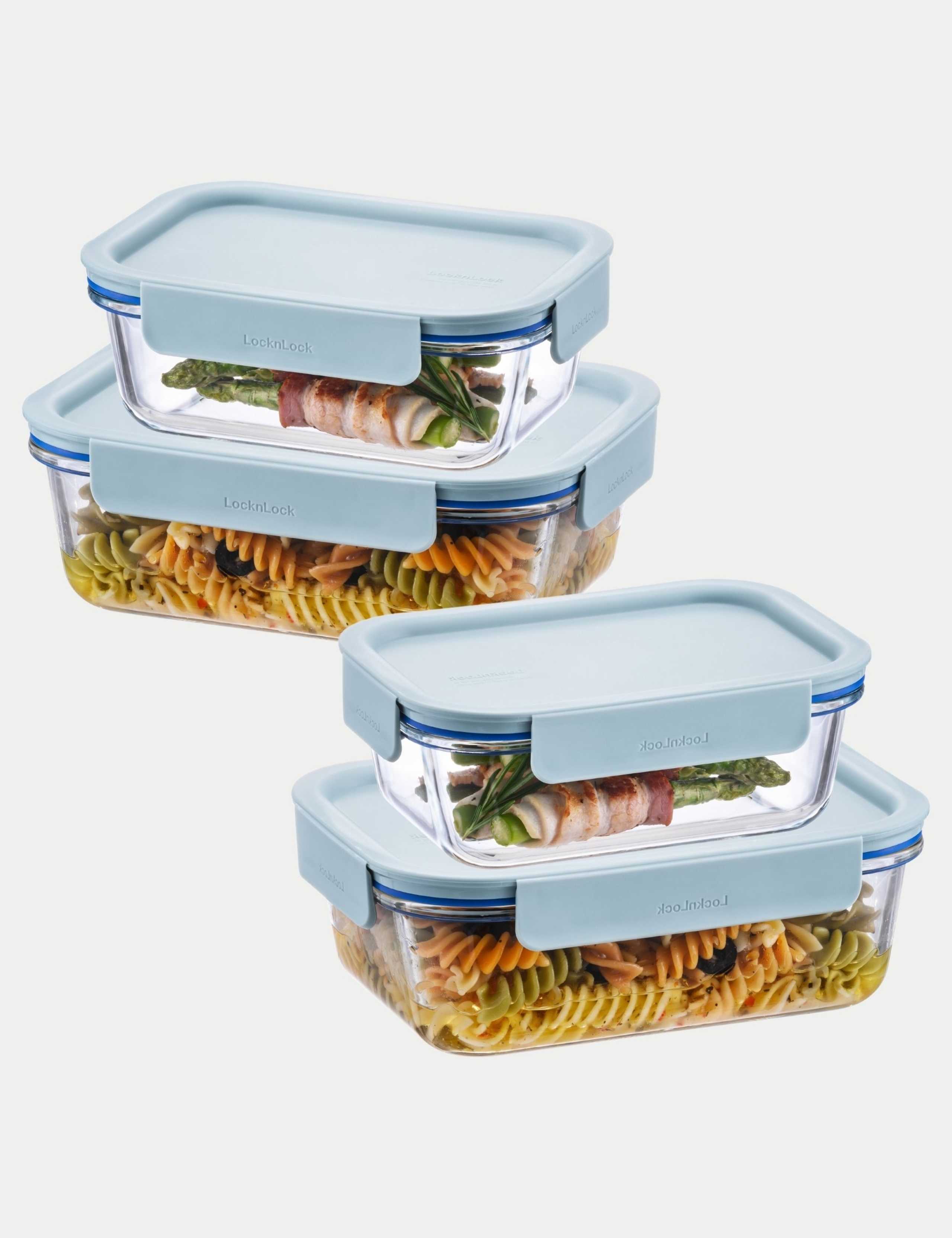 Set of 4 Clear Glass Airtight Containers 1 of 3