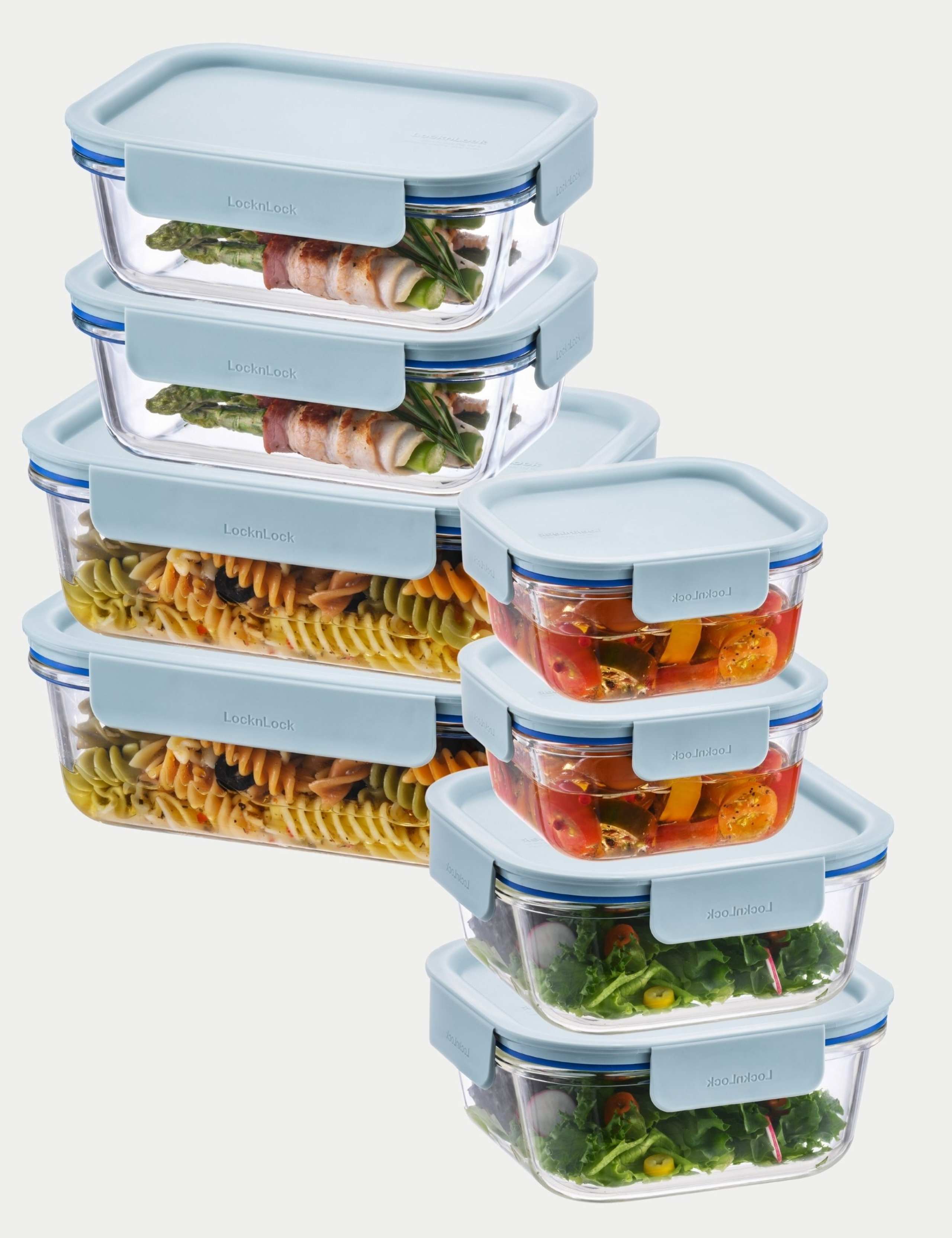 Set of 8 Clear Glass Airtight Containers 1 of 3