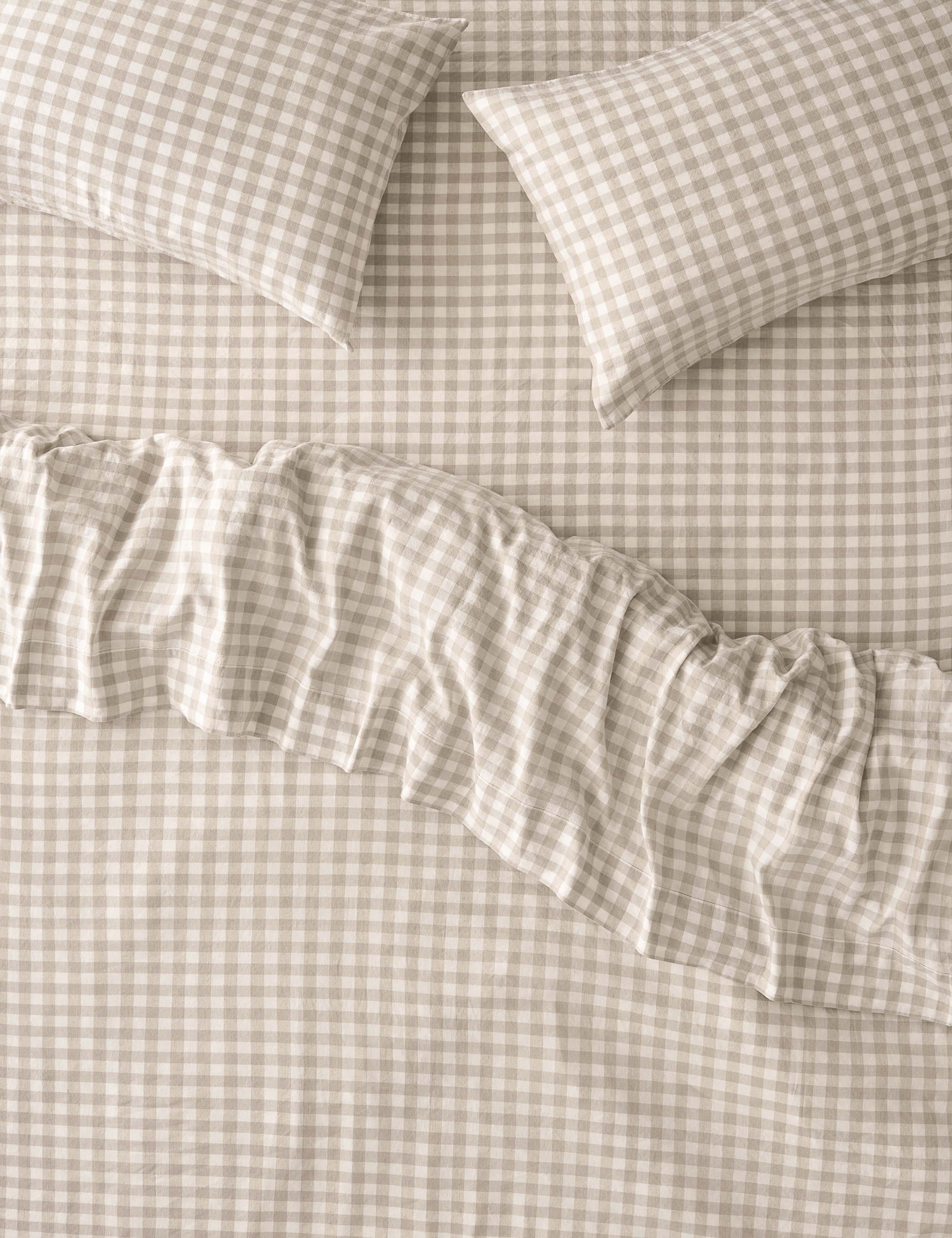 Pembroke Linen Rich Gingham Duvet Cover 2 of 4