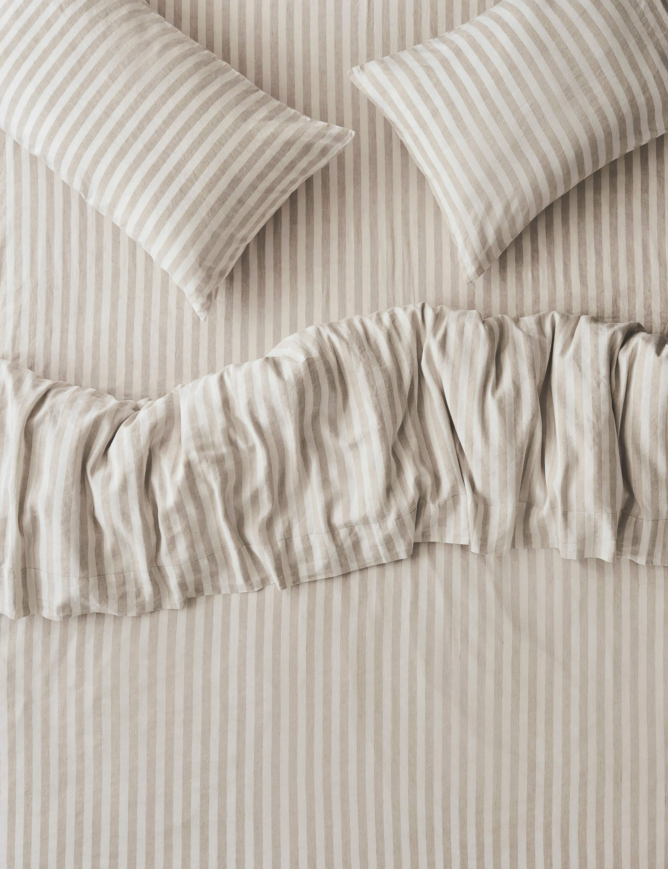 Linen Blend Striped Duvet Cover 2 of 4