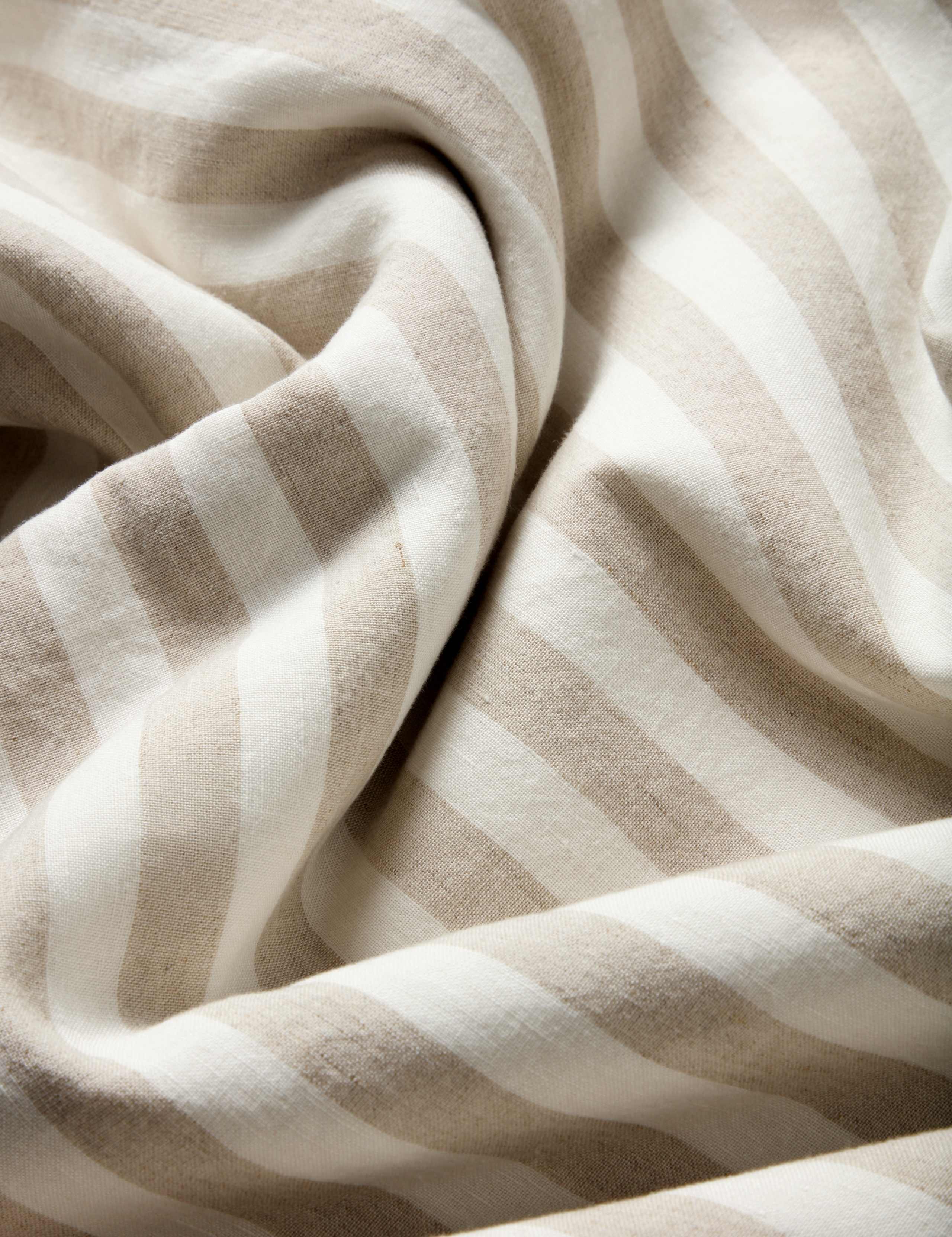 Linen Blend Striped Flat Sheet 2 of 3