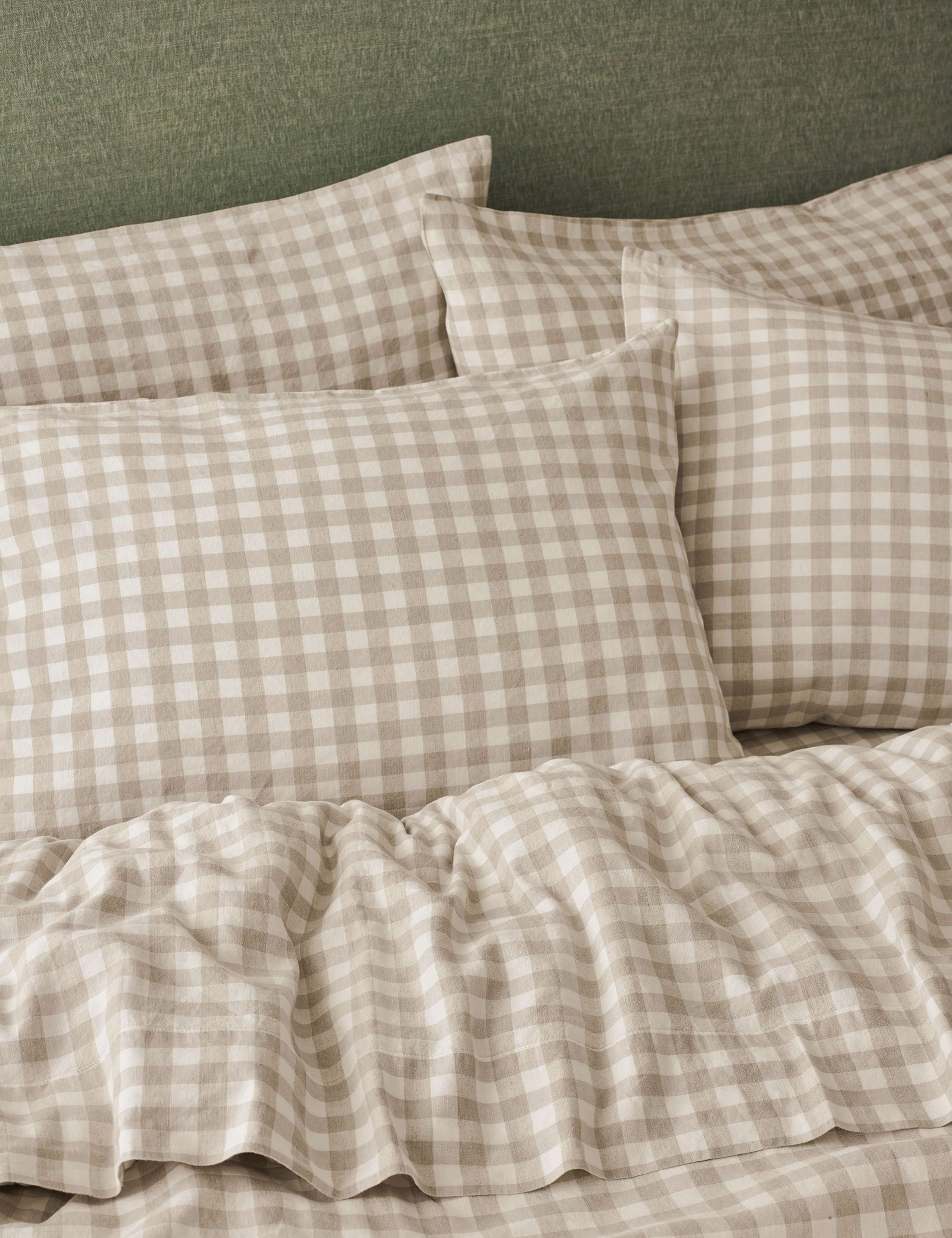 Linen Blend Gingham Pillowcase Pair 2 of 4