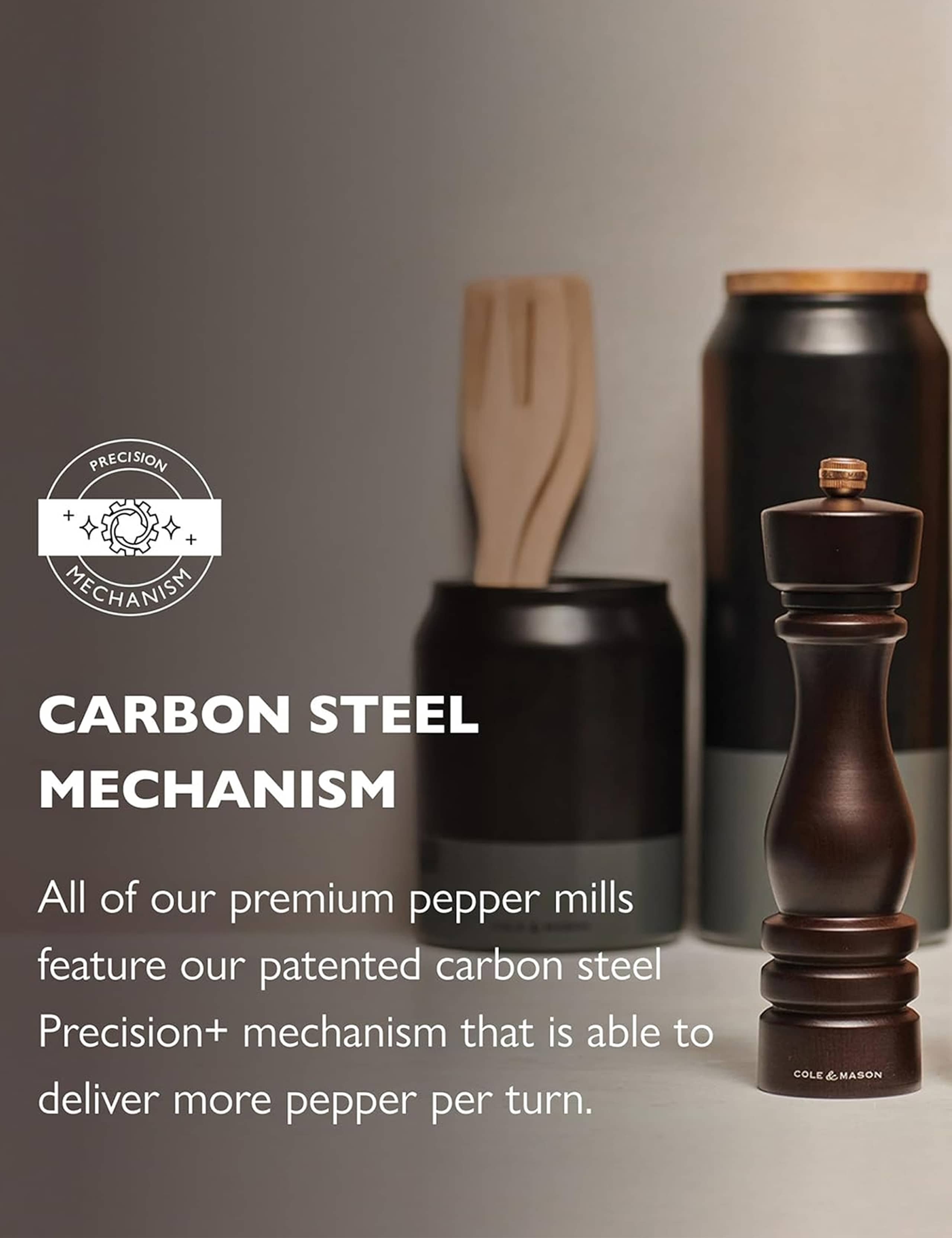 Tall Beech Wood Pepper Mill 220mm 5 of 6