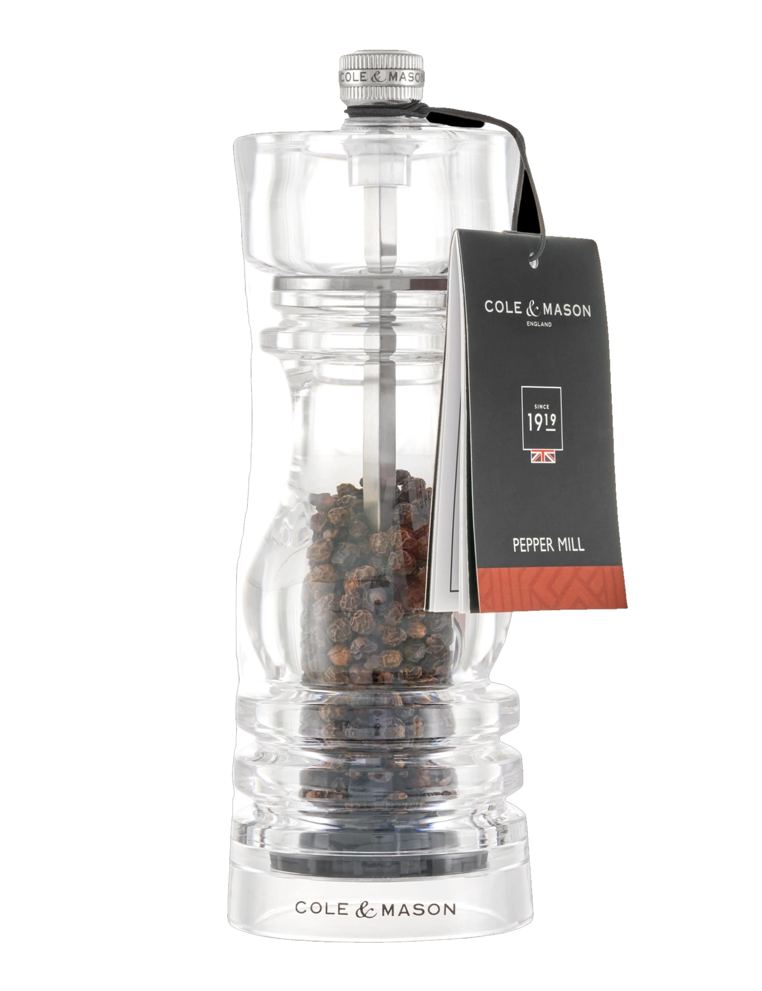 Ergonomic Clear Resin Pepper Mill 180mm 5 of 5