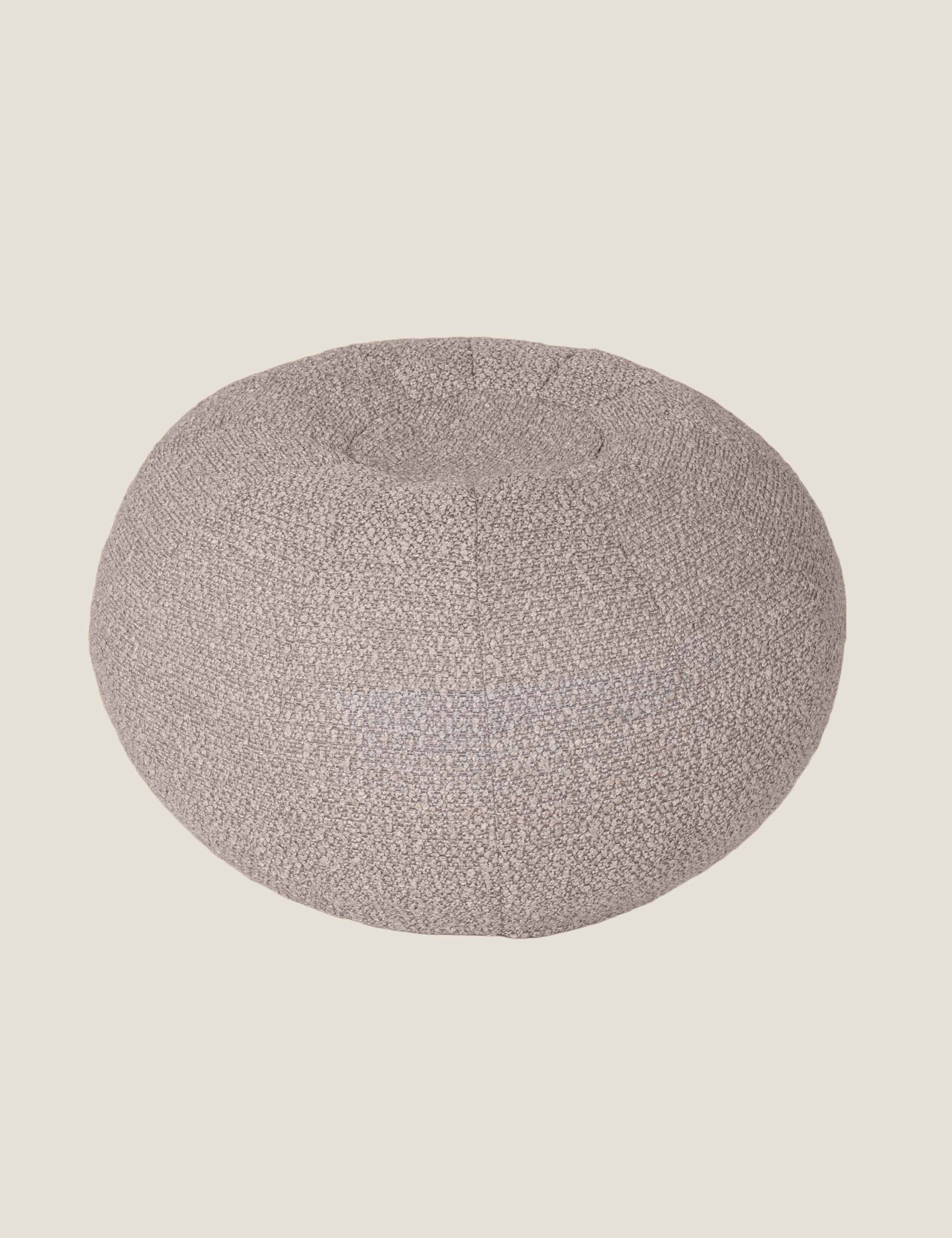 Bouclé Round Pouffe 1 of 4