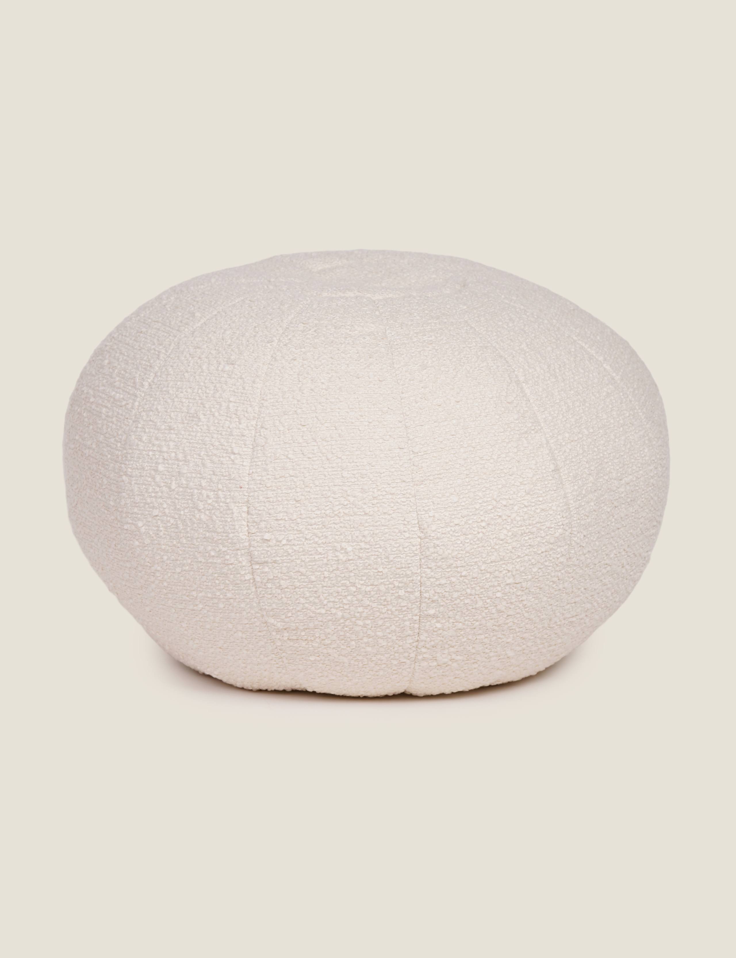 Textured Bouclé Round Pouffe 1 of 3