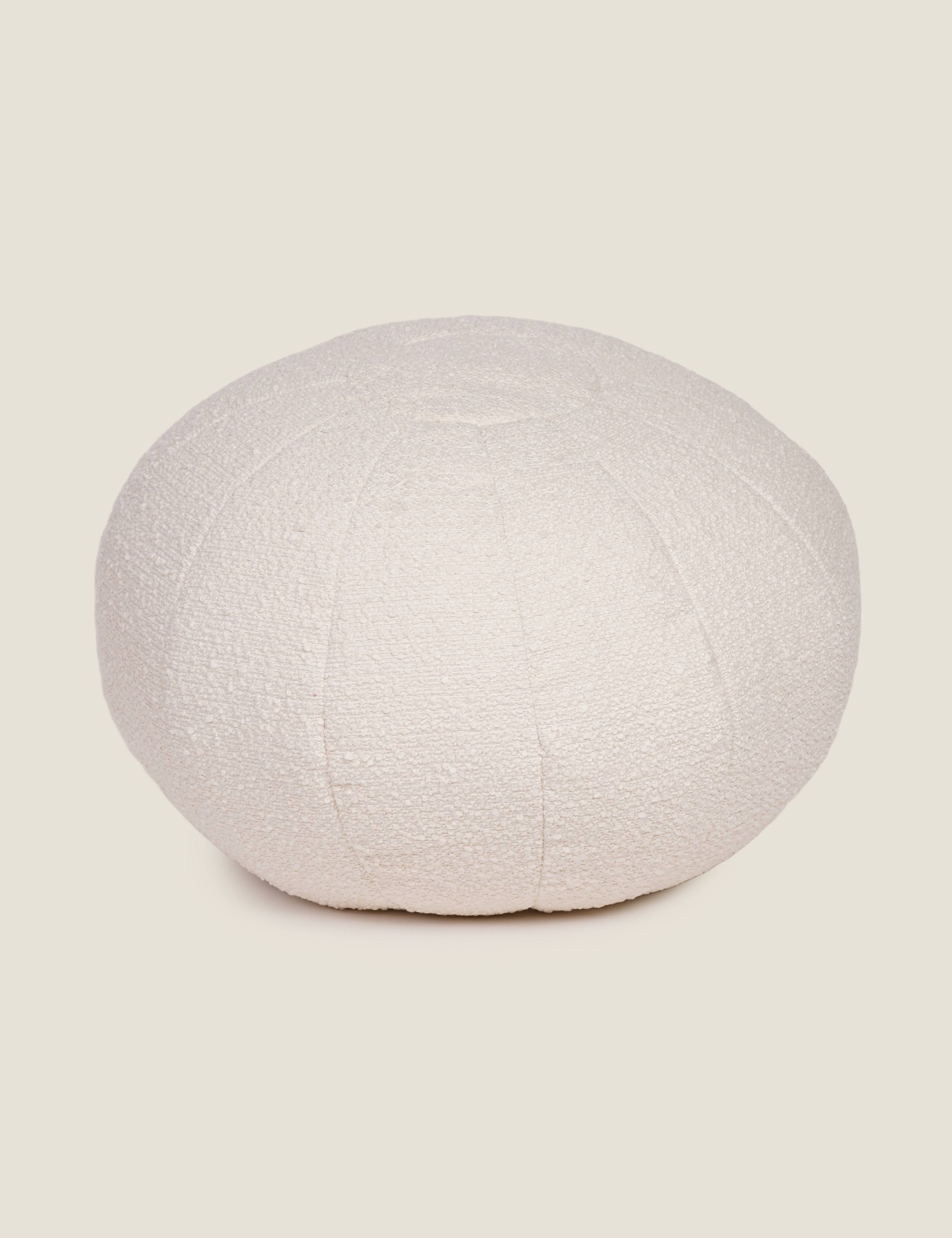 Textured Bouclé Round Pouffe 3 of 3