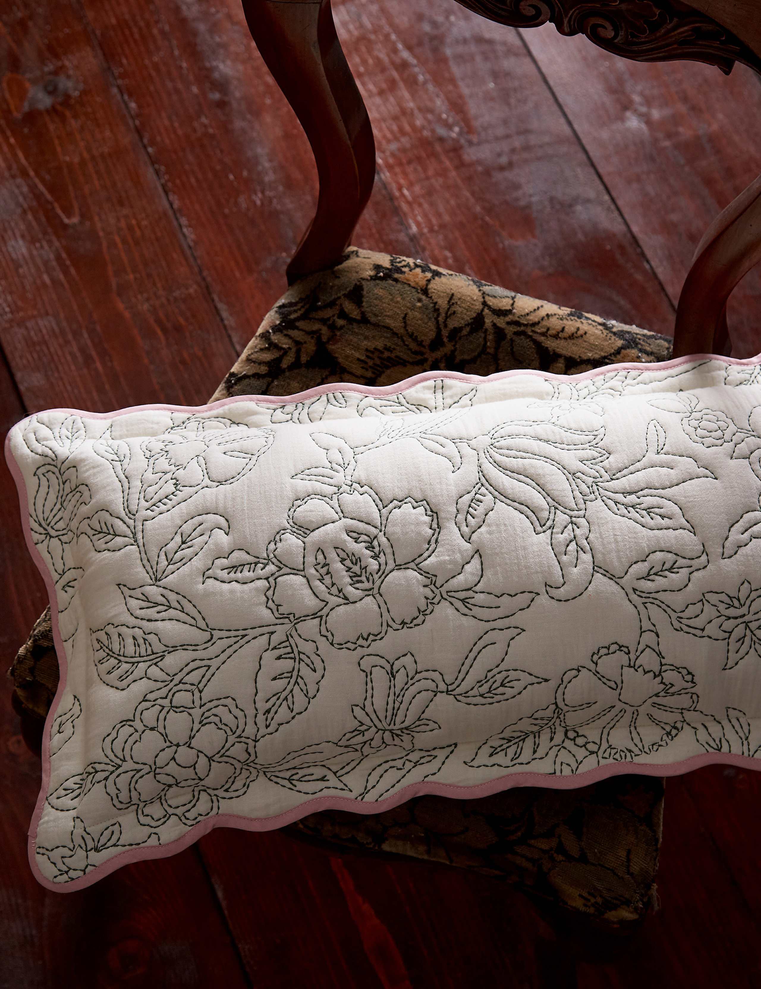 Pure Cotton Juliette Embroidered Cushion 3 of 6