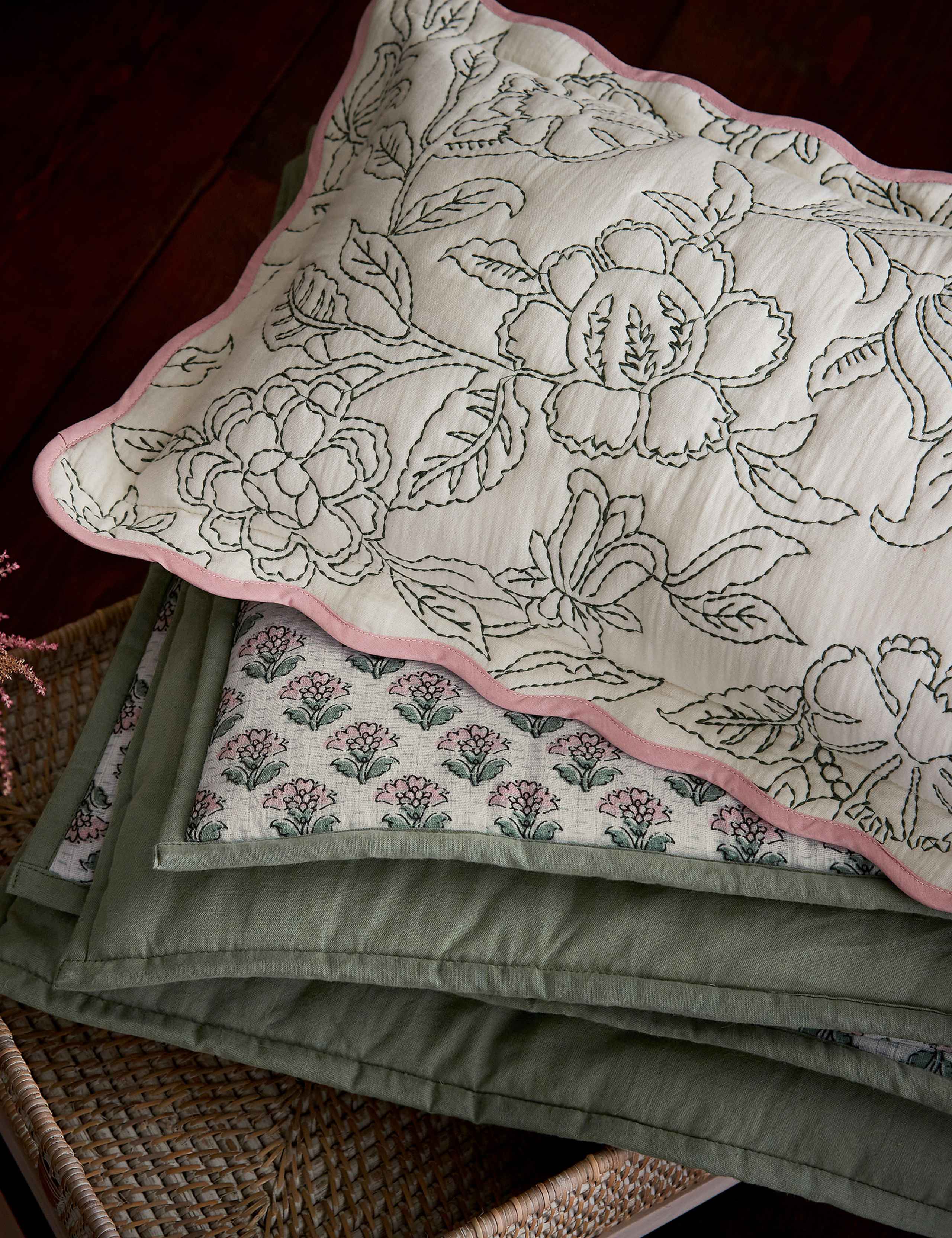Pure Cotton Juliette Embroidered Cushion 5 of 6