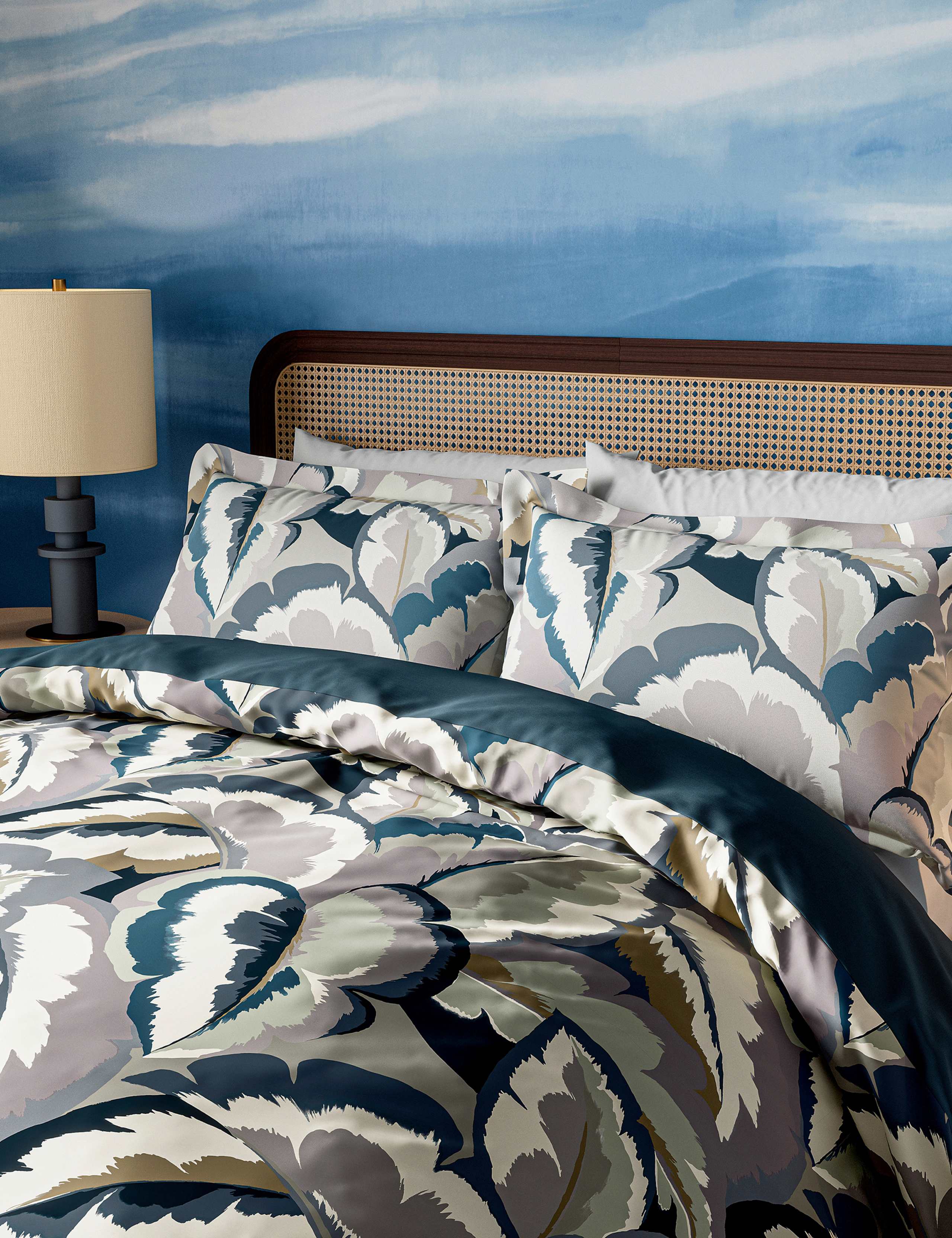 Pure Cotton Sateen Calathea Bedding Set 3 of 4