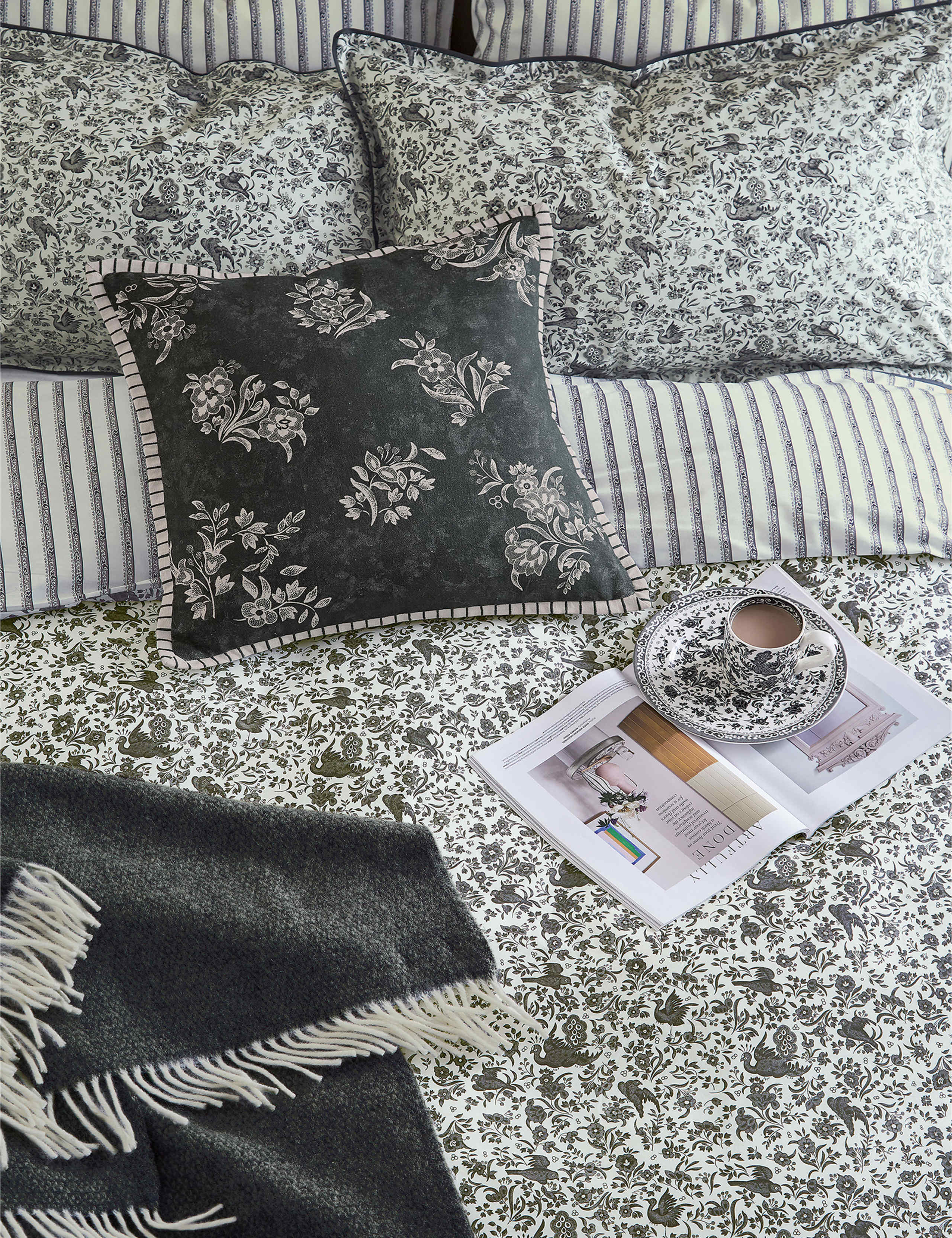 Pure Cotton Regal Peacock Cushion 3 of 4