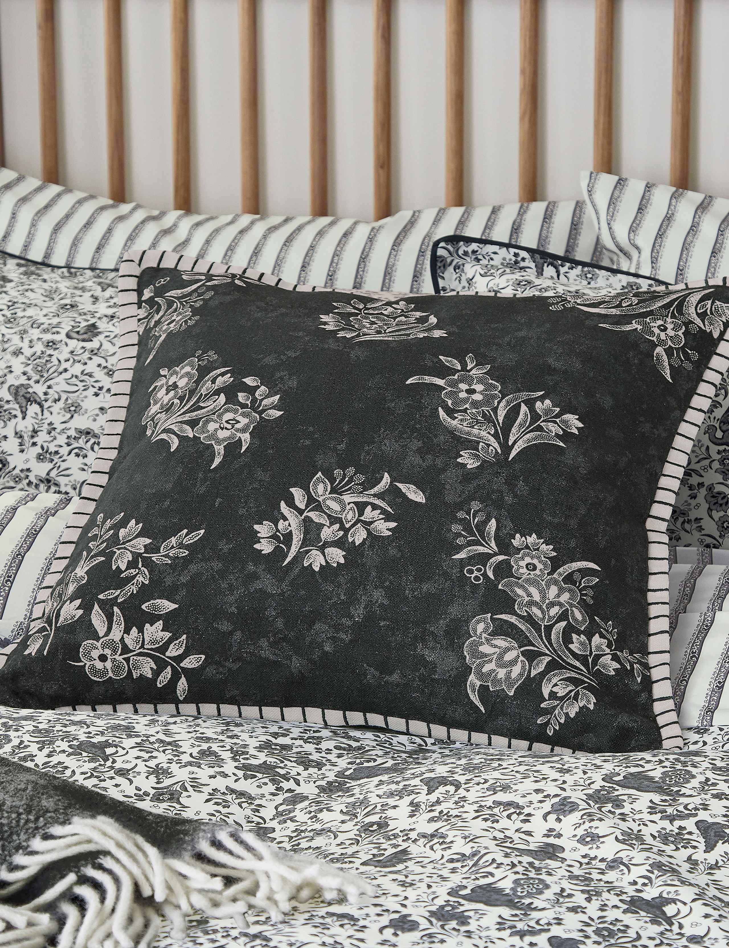 Pure Cotton Regal Peacock Cushion 4 of 4