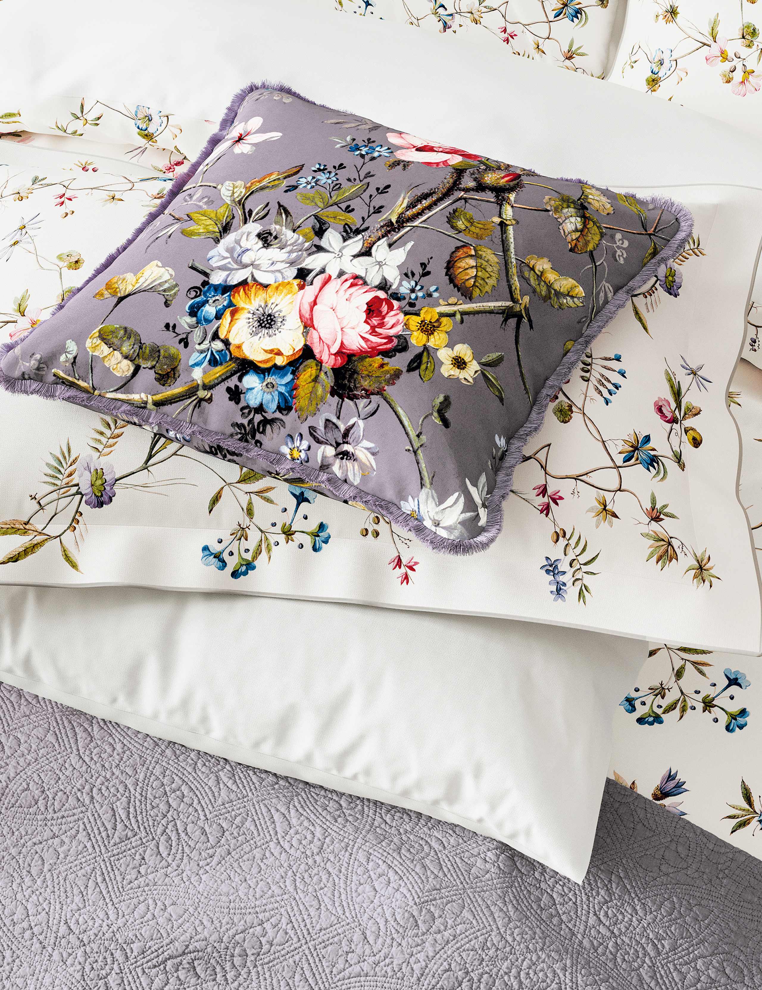 Pure Cotton Kilburn Floral Cushion 2 of 2