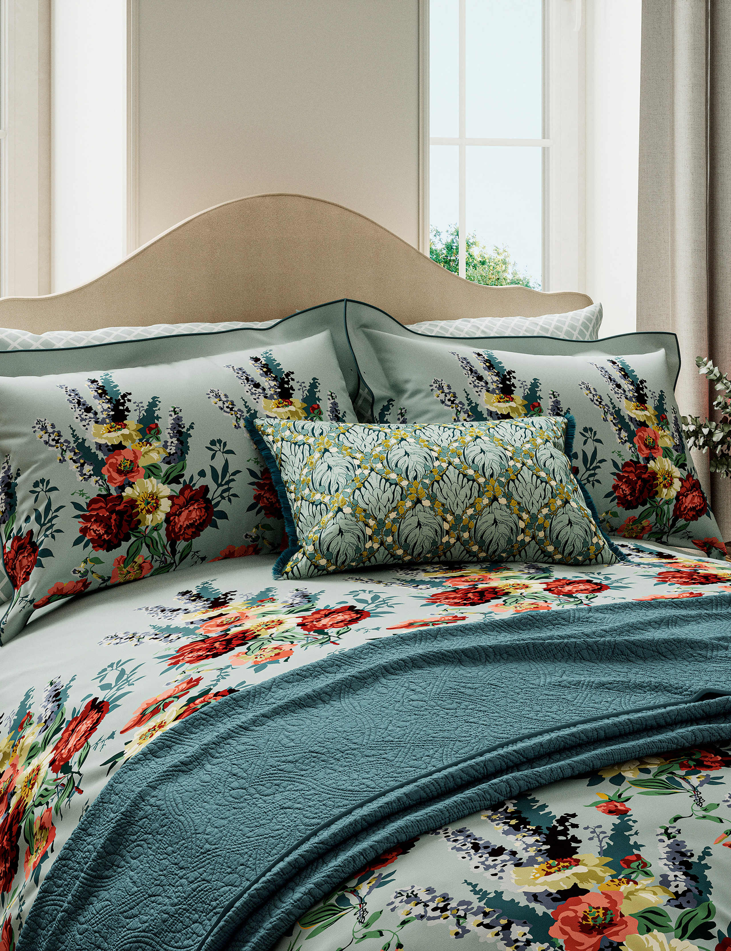 Sateen Botanical Harmony Bedding Set 4 of 4