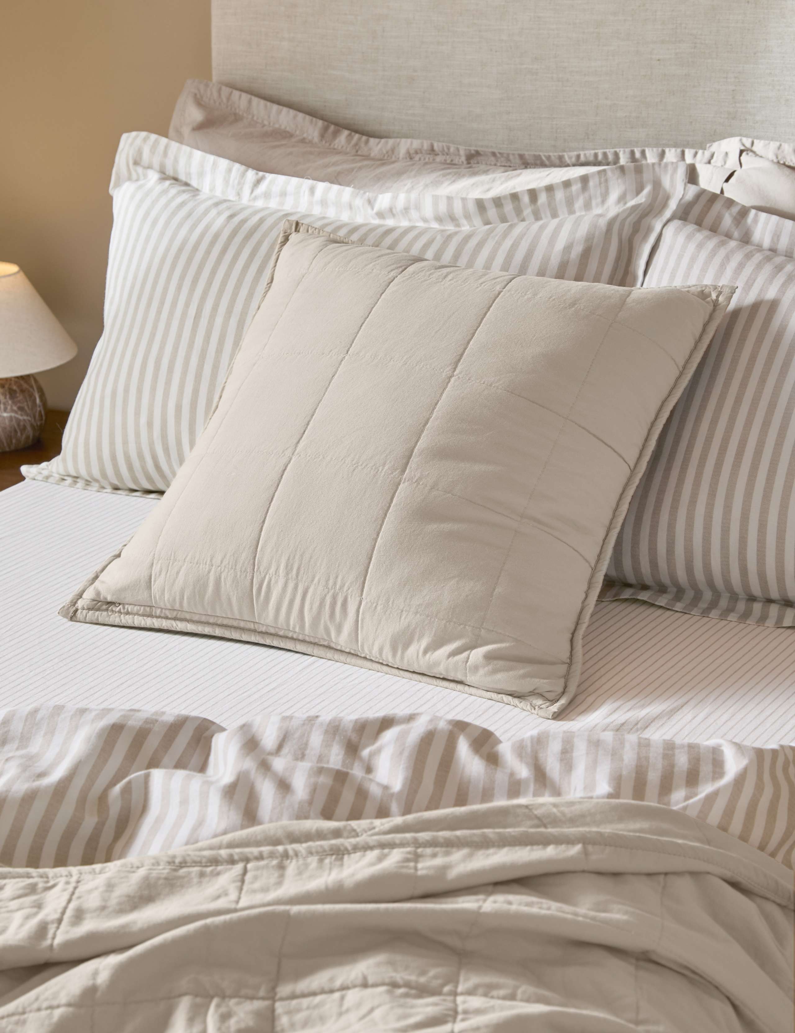 Hebden Quilted Cotton Cushion 1 of 4