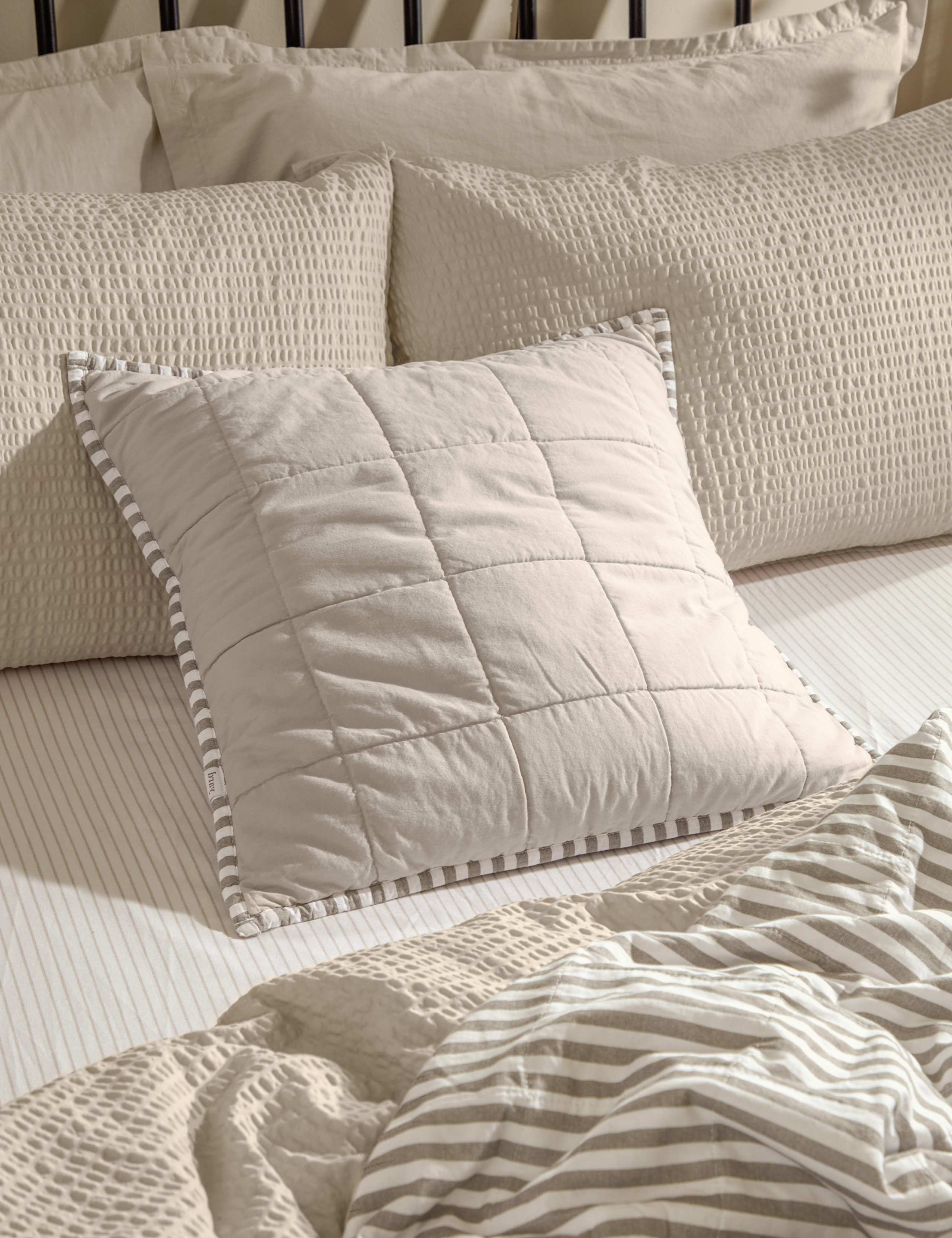 Hebden Striped Cotton Cushion 3 of 6