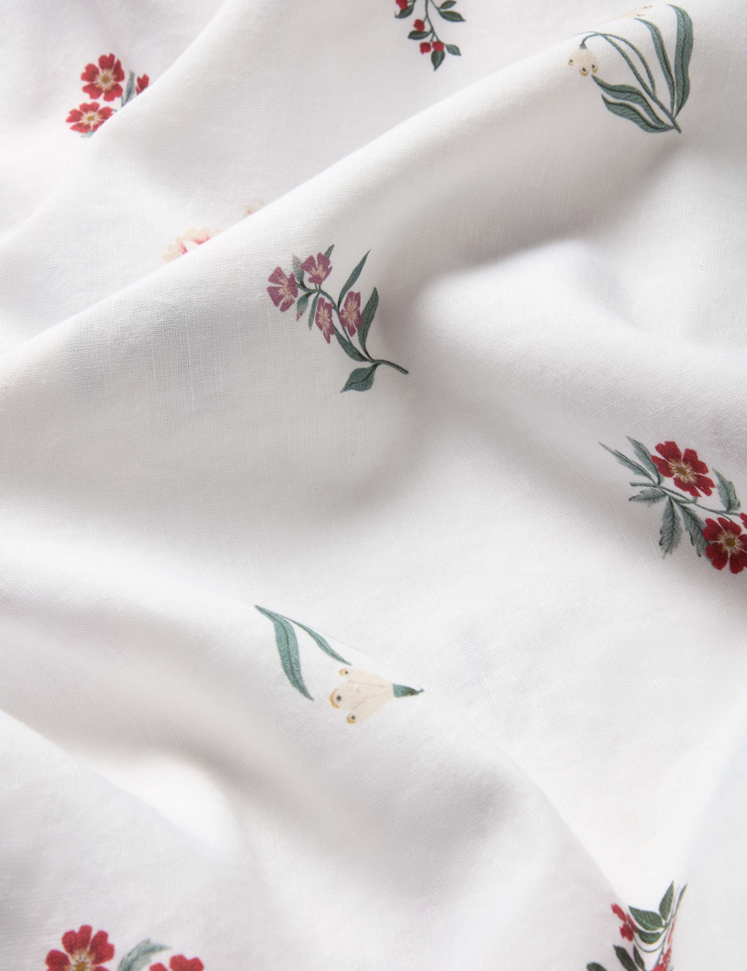 2pk Linen Rich Woodland Floral Standard Pillowcases 2 of 3