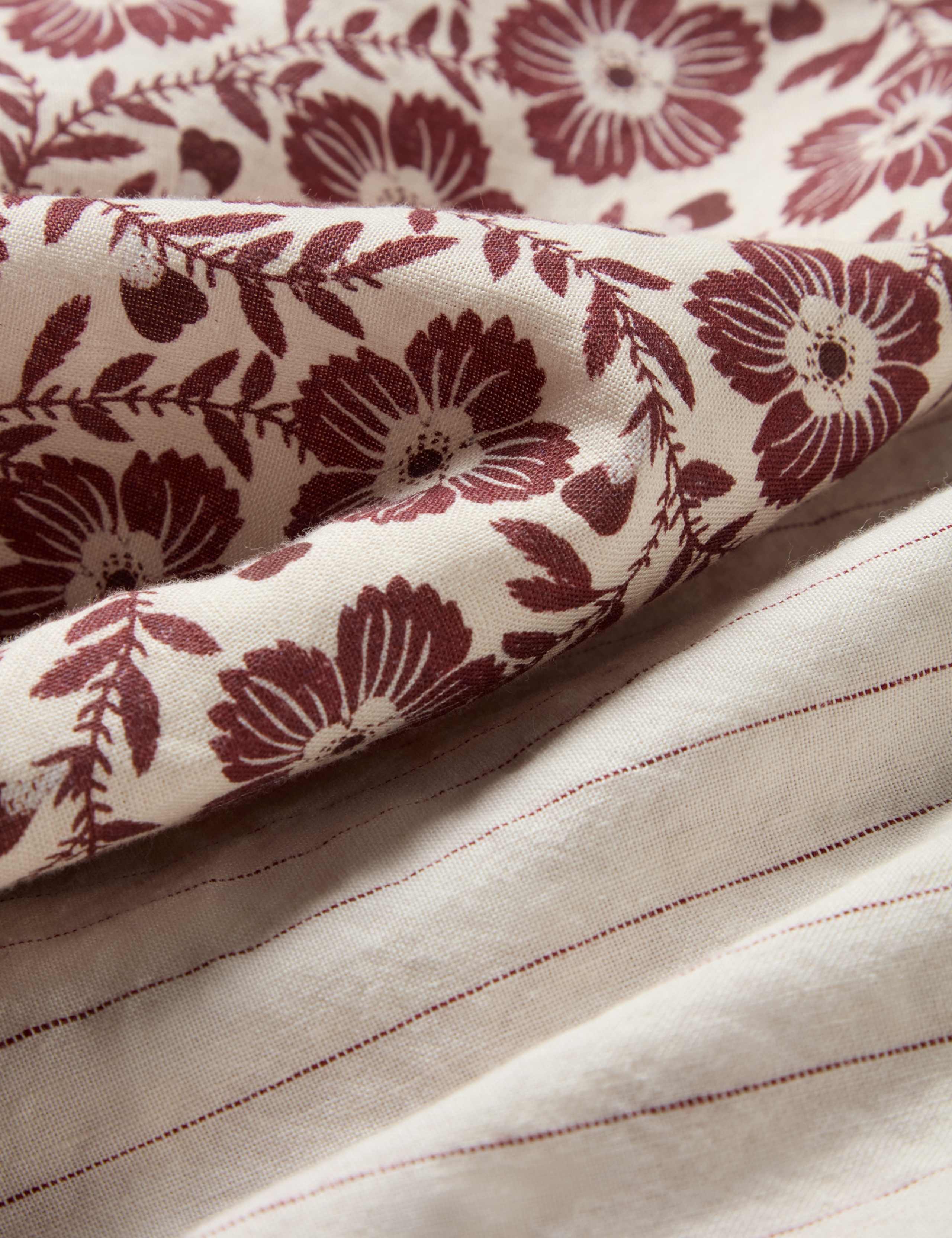 Linen Rich Folk Stripe Fitted Sheet 2 of 3