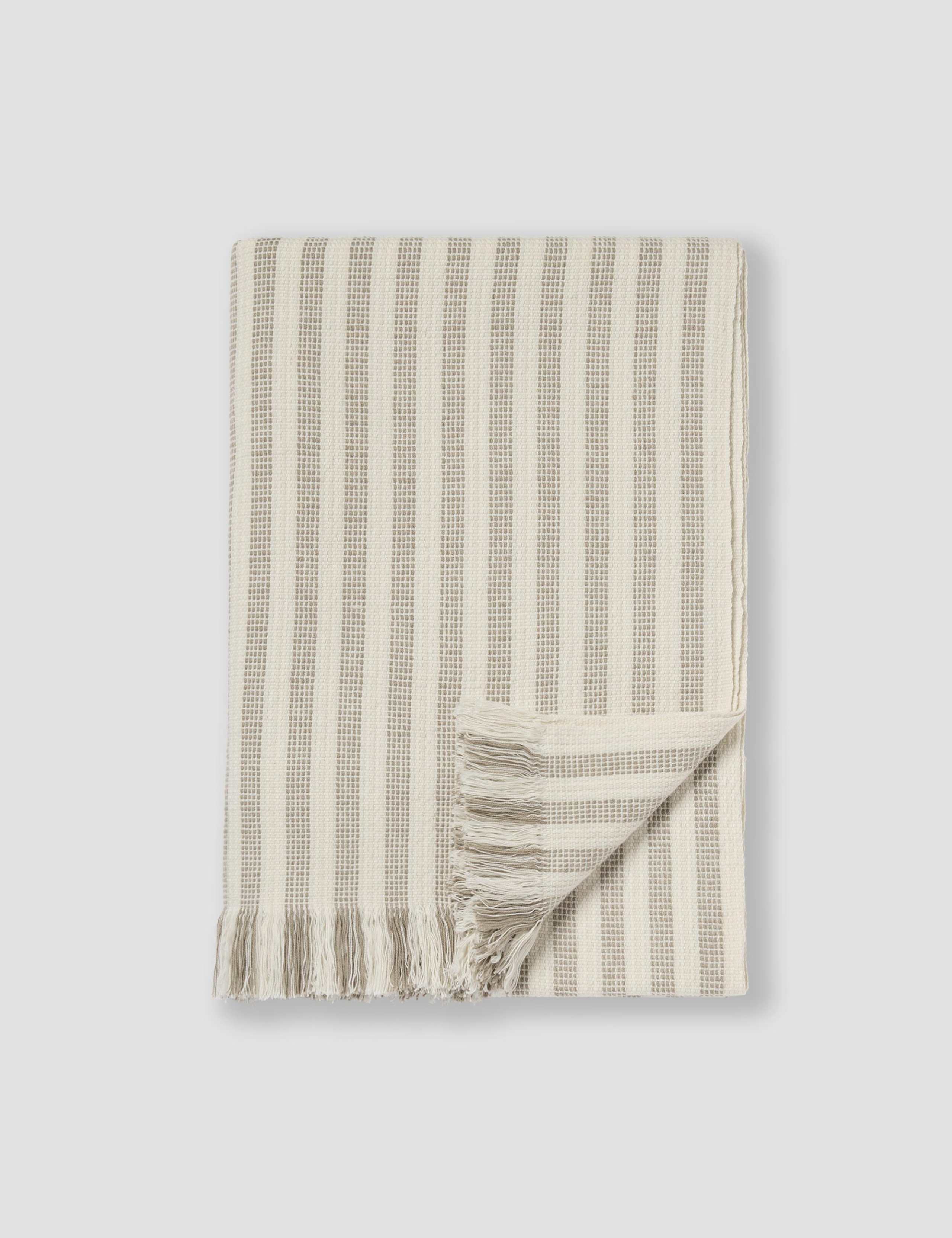 Pembroke Striped Cotton Rich Fringed Throw 3 of 3