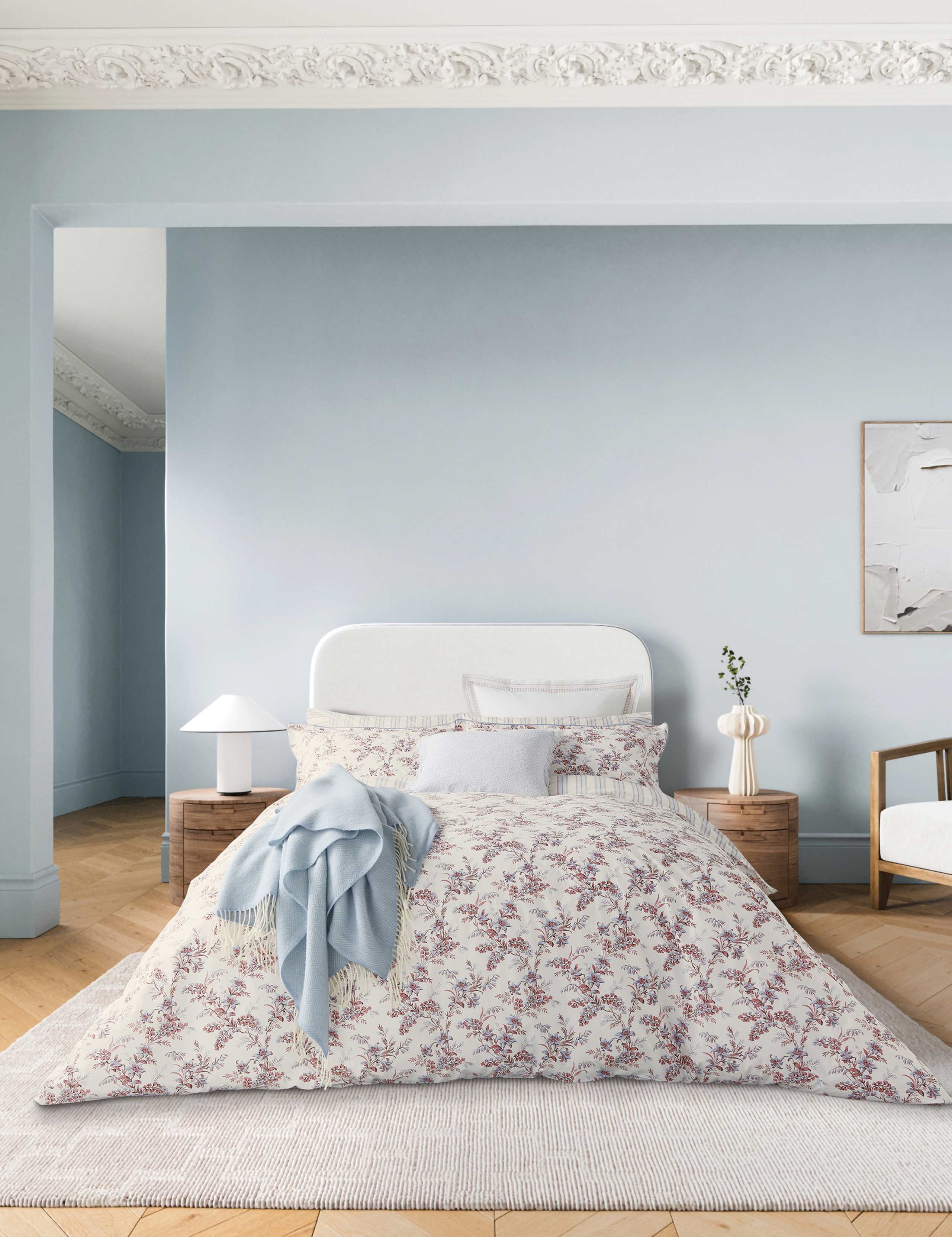 2 Pack Pure Cotton Rosanna Square Pillowcases 1 of 3