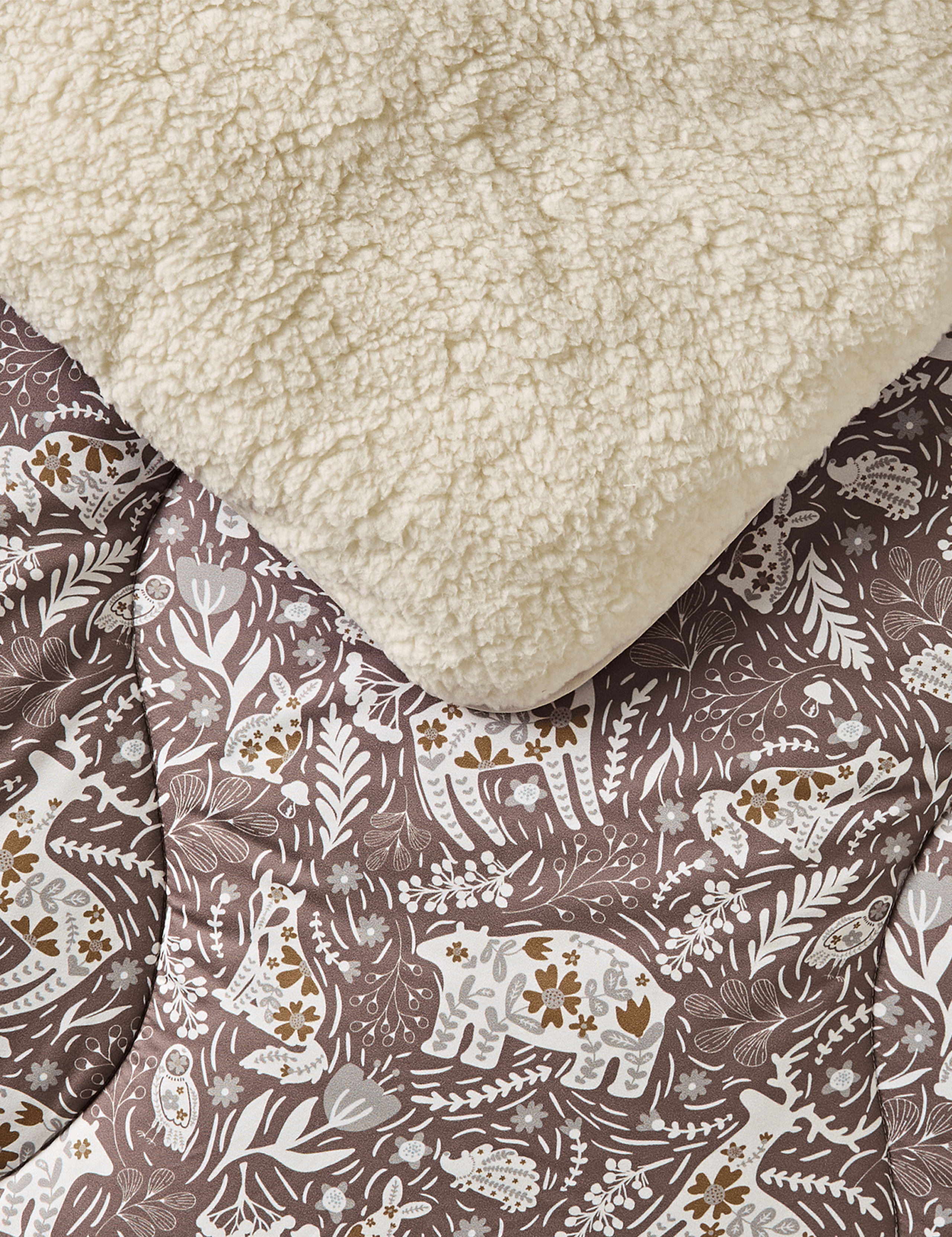 Woodland Creatures Sherpa Fleece 9 Tog Throw 2 of 3