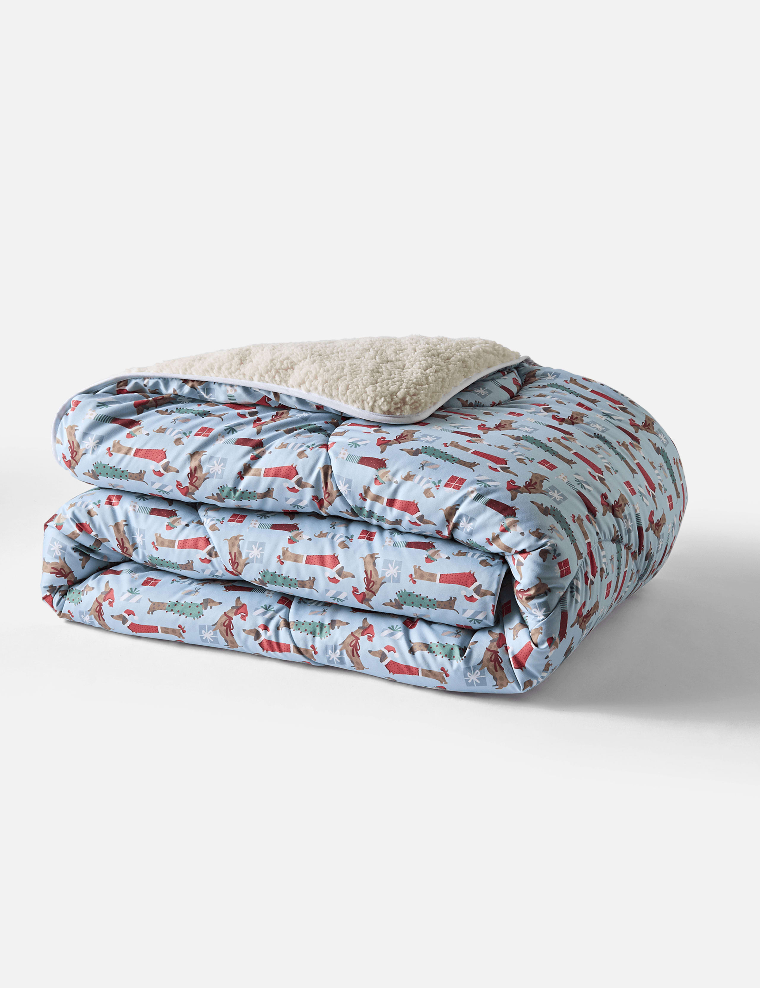 Festive Dogs Sherpa Fleece 9 Tog Throw 3 of 4