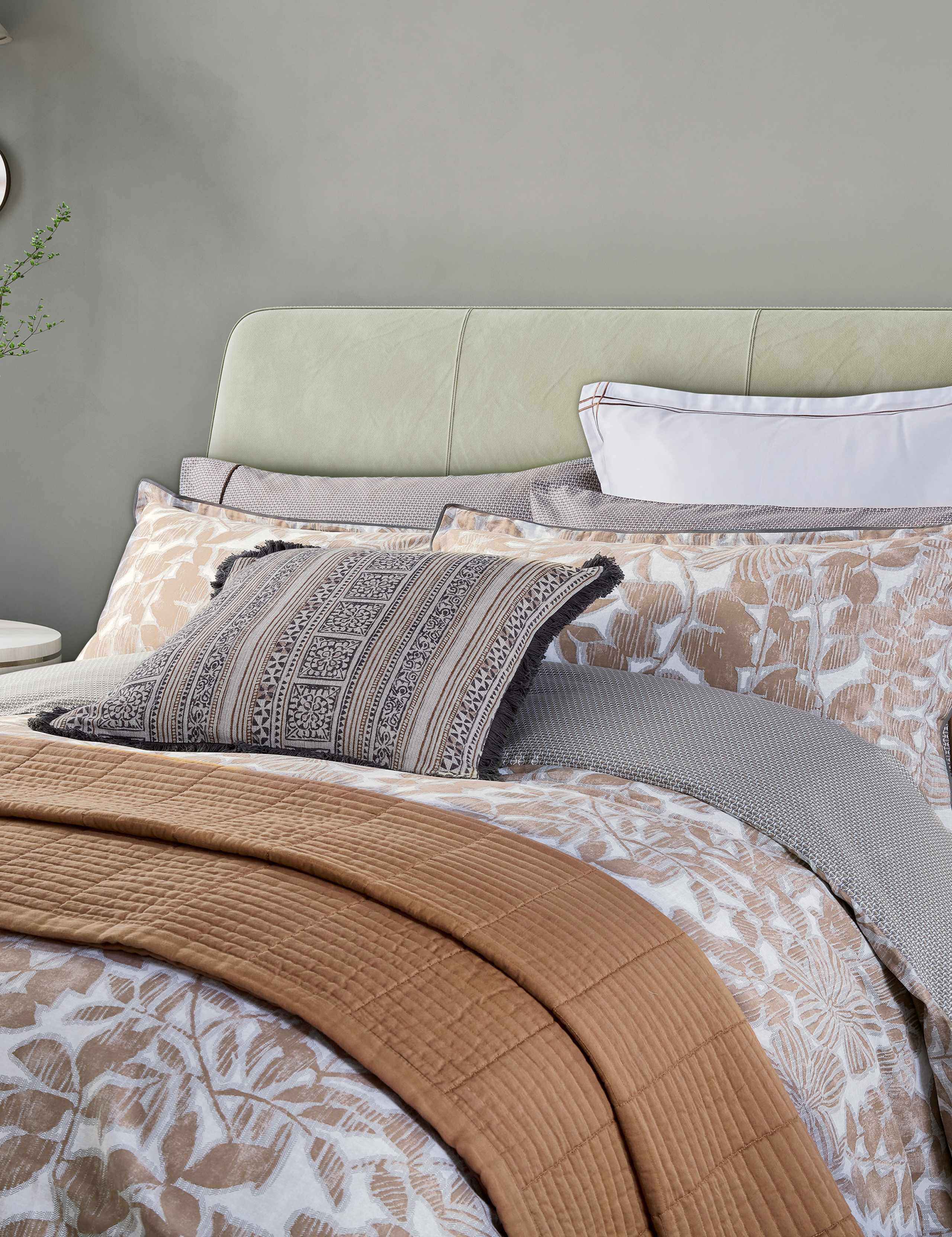 2 Pack Pure Cotton Zenda Square Pillowcases 3 of 3