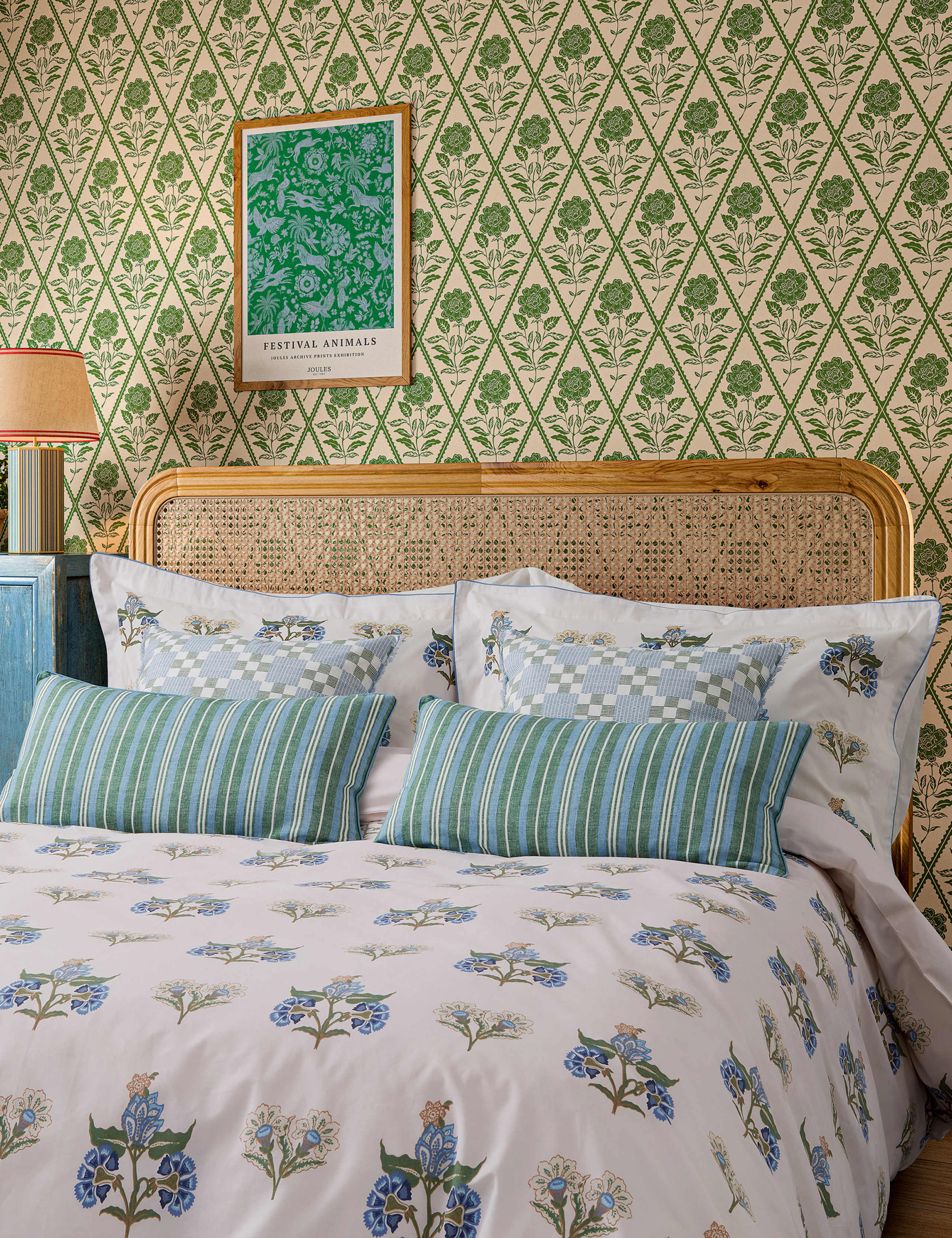 Pure Cotton Chintz Floral Bedding Set 4 of 5
