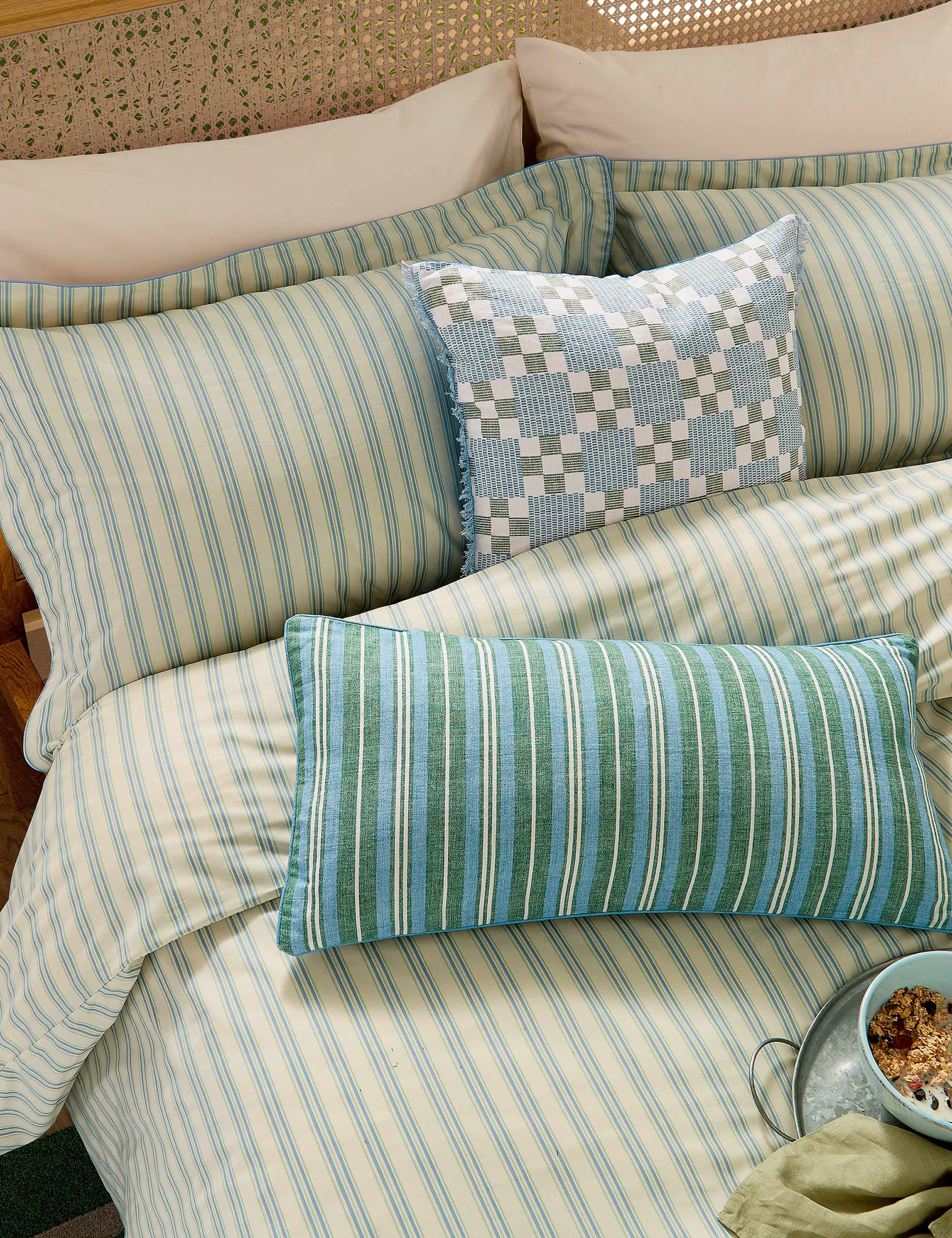 Pure Cotton Ticking Stripe Bedding Set 4 of 6