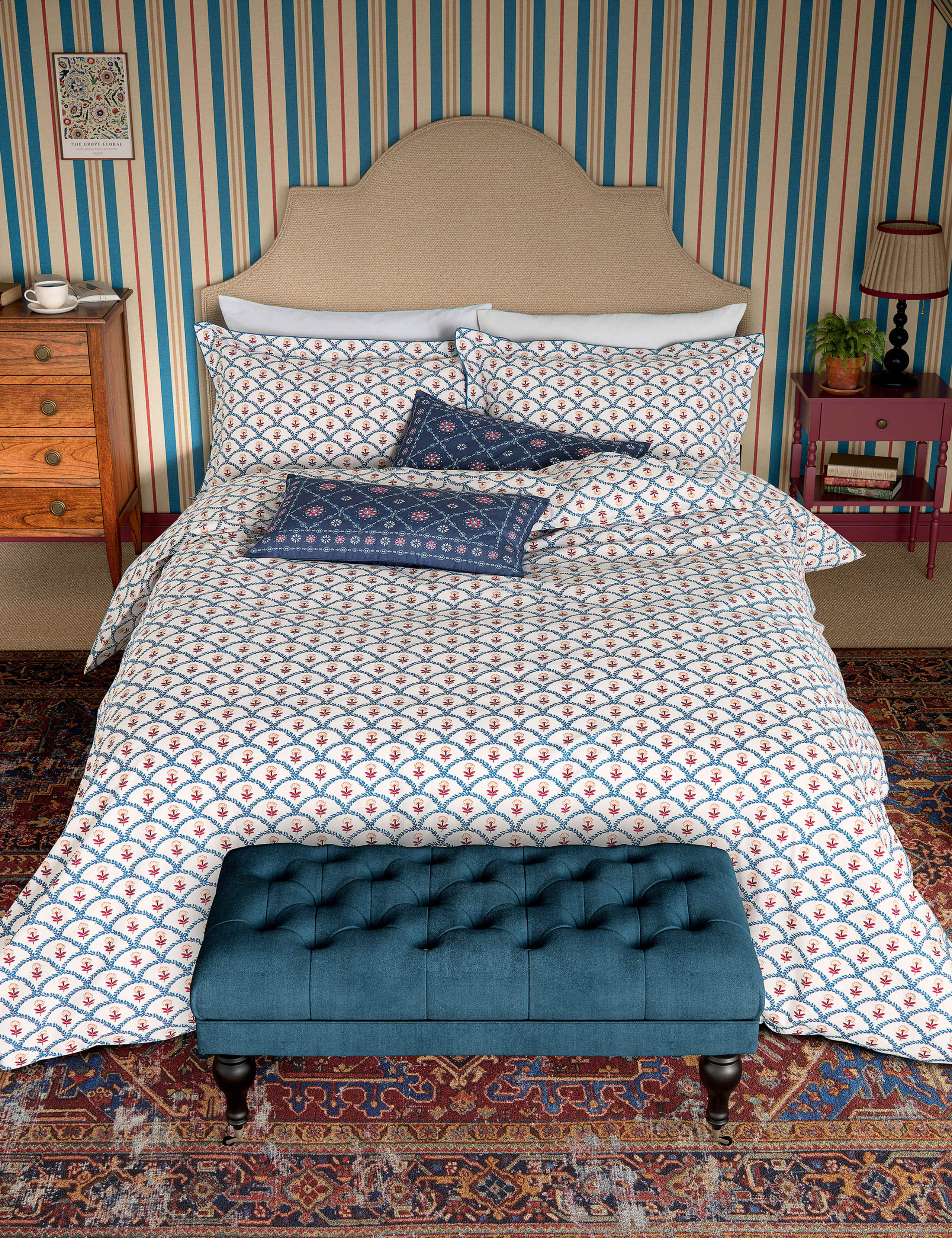 Pure Cotton Floral Scallop Bedding Set 3 of 6