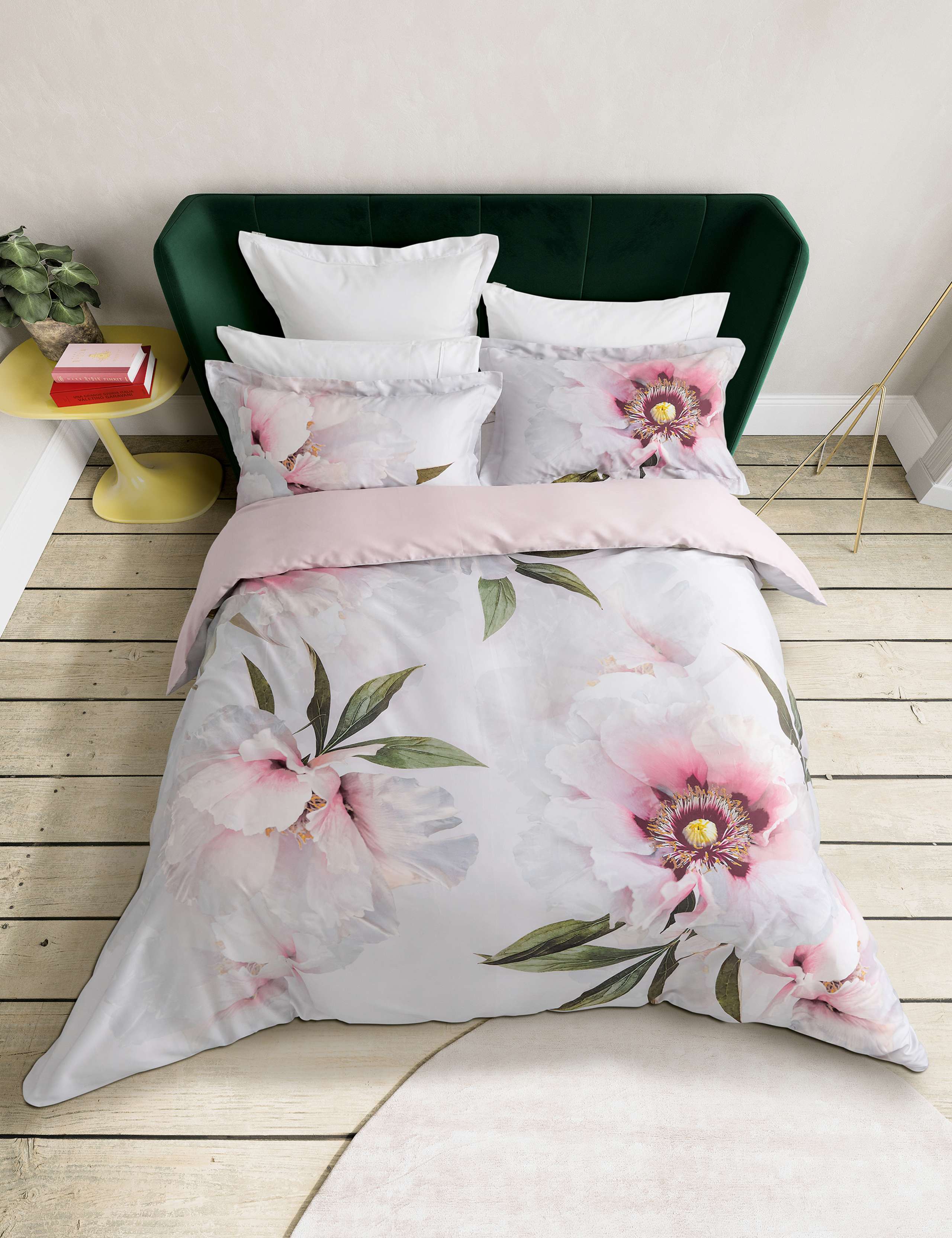 Sateen Peony Floral Bedding Set 3 of 5