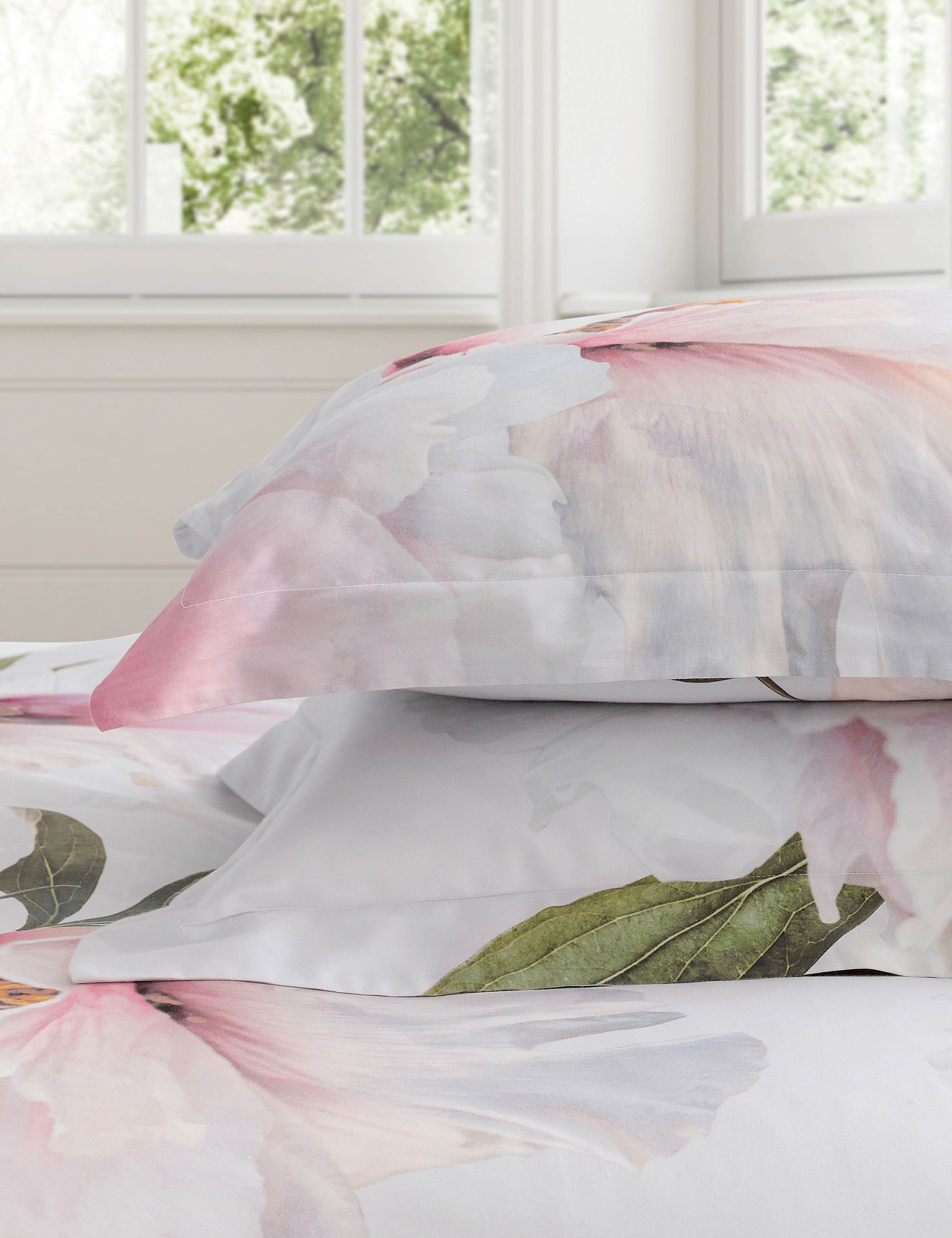 Sateen Peony Floral Bedding Set 5 of 5