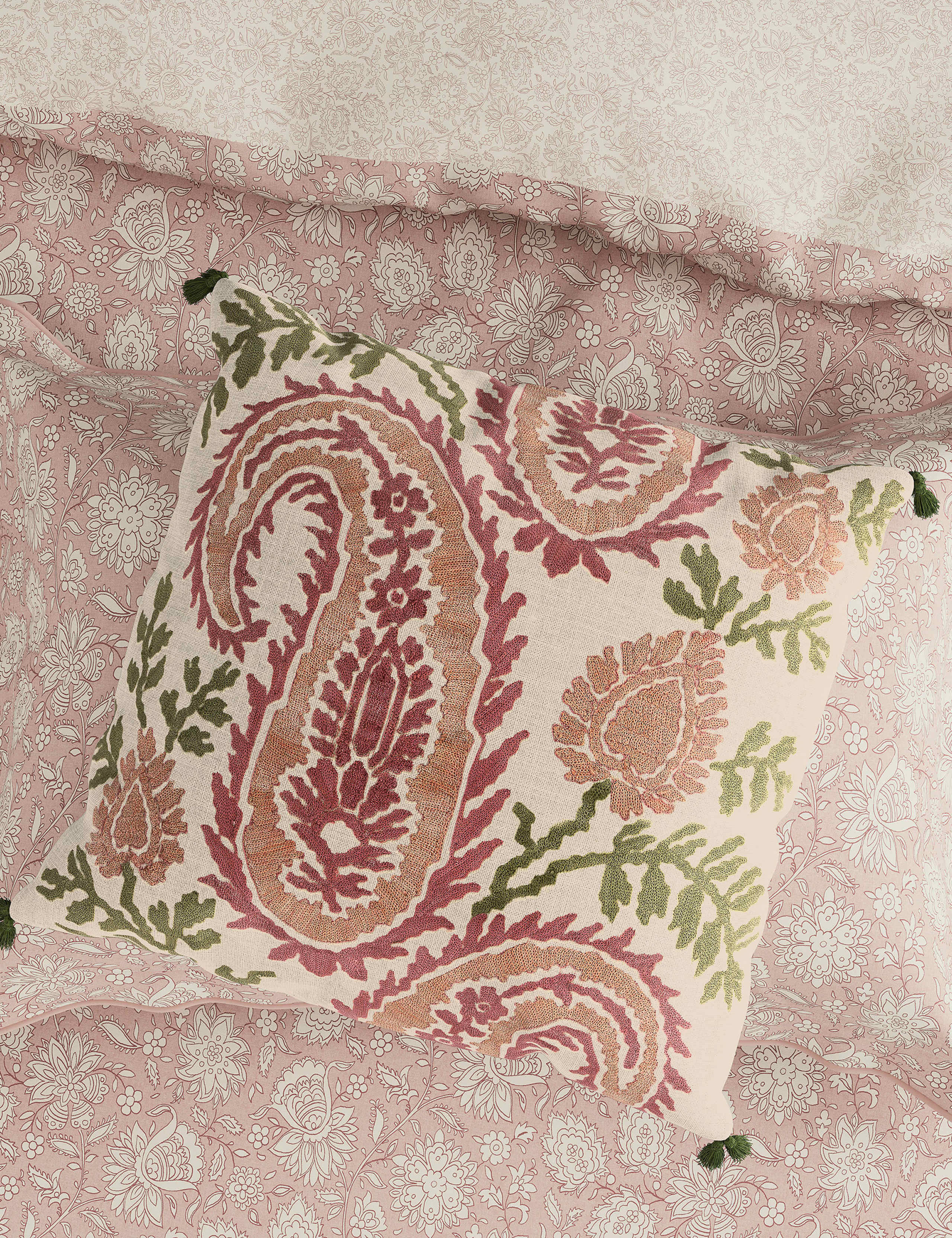 Pure Cotton Kashmir Paisley Cushion 3 of 4
