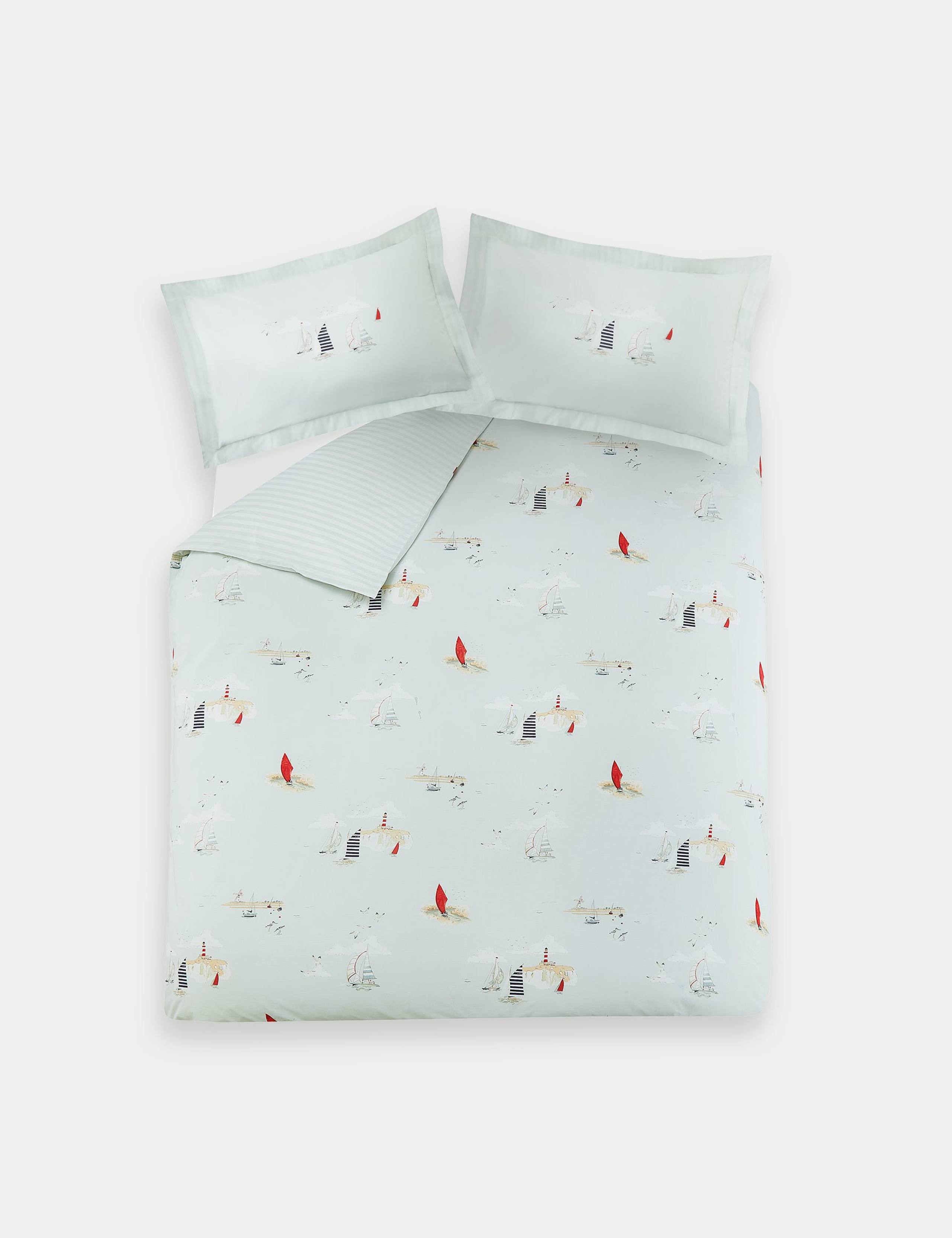 Pure Cotton Coastal Boats Bedding Set 2 of 6