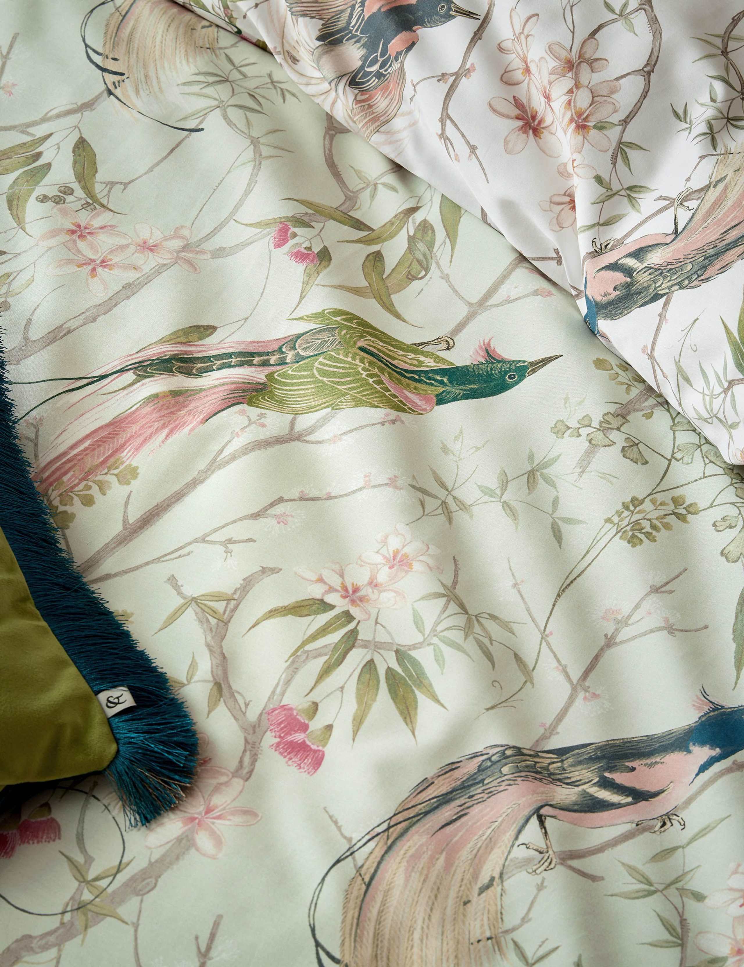Pure Cotton Sateen Clavering Birds Bedding Set 5 of 5