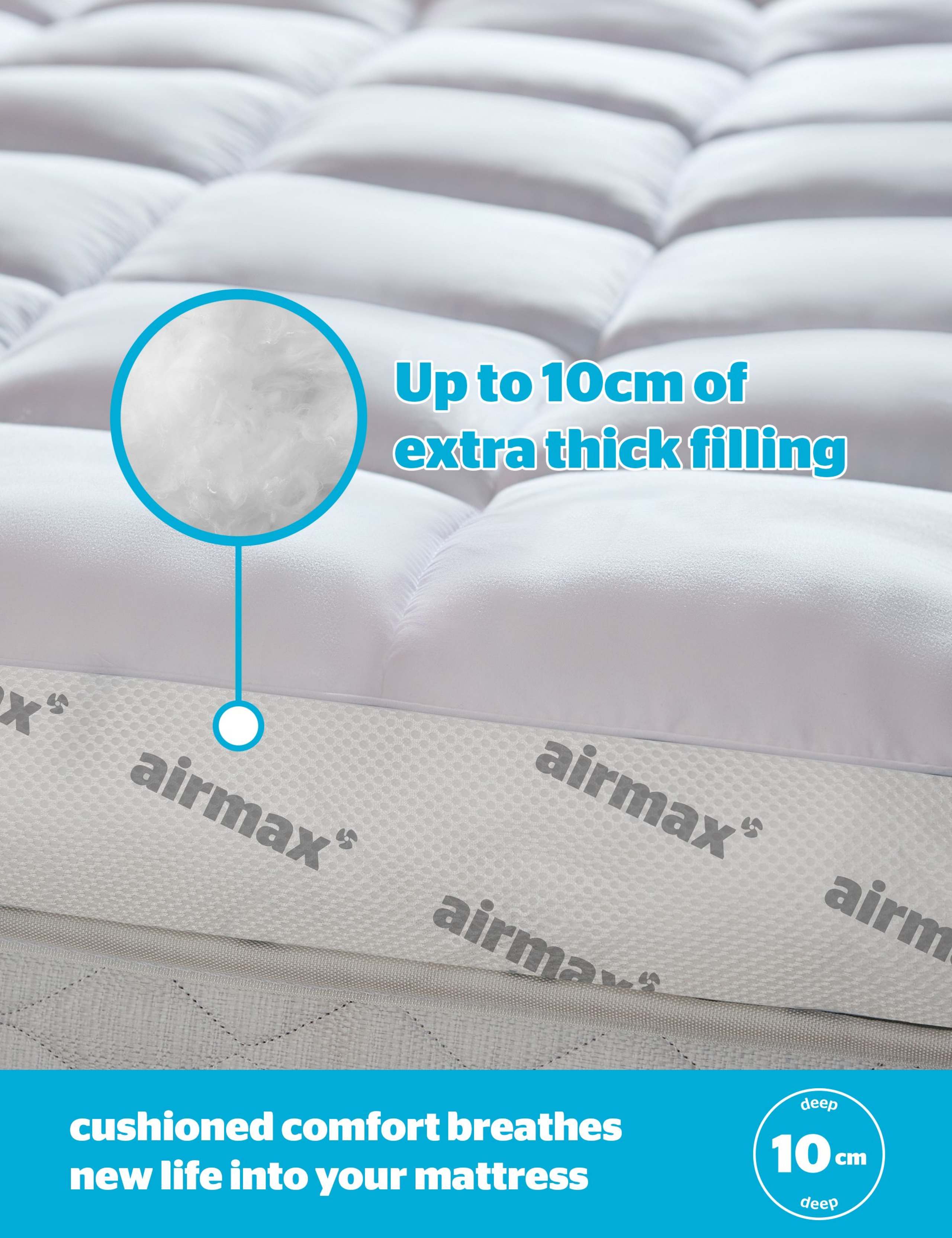 Airmax 1000 Extra Deep Mattress Topper 4 of 8